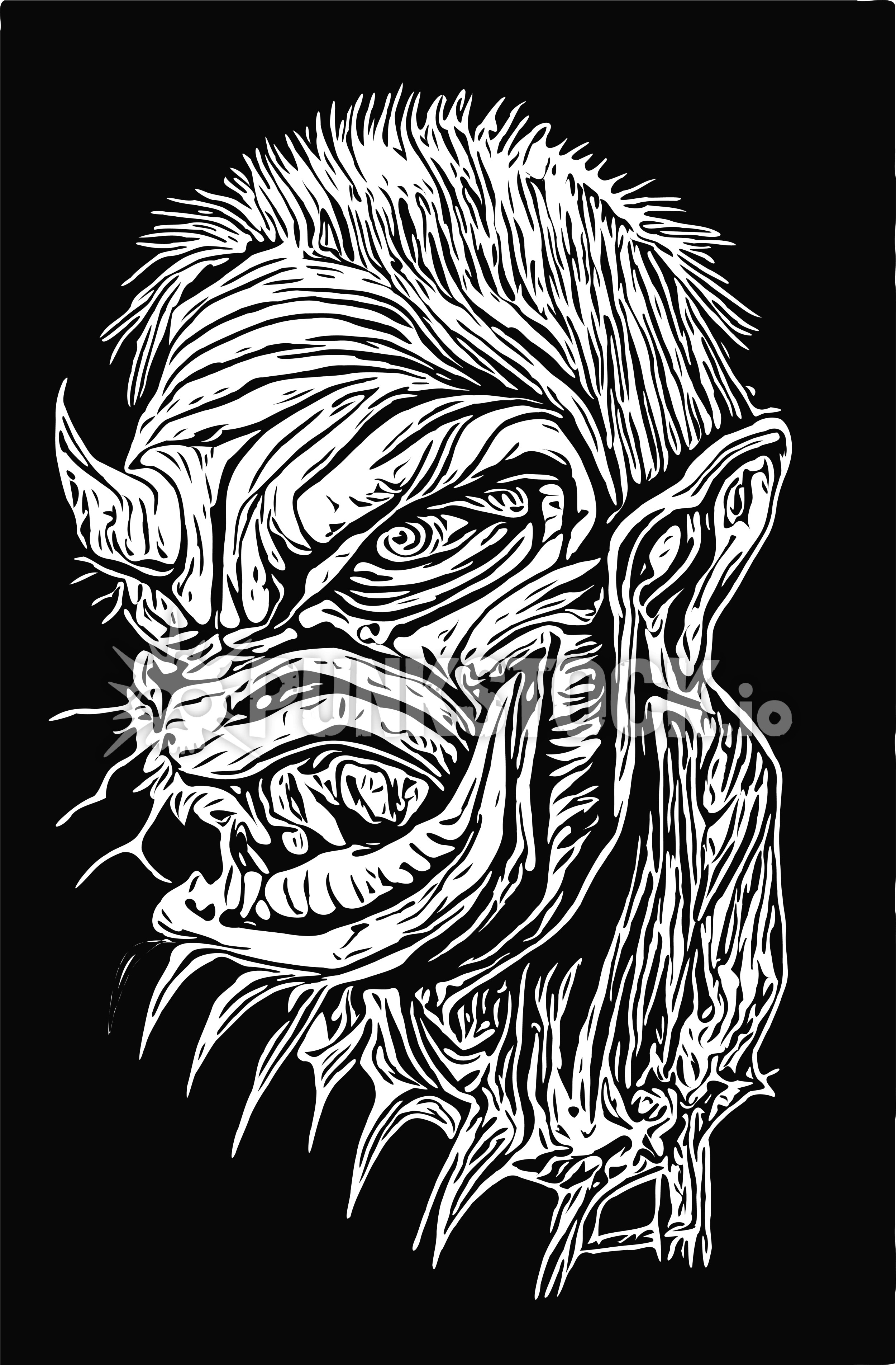 Deformed creature monster vector graphic