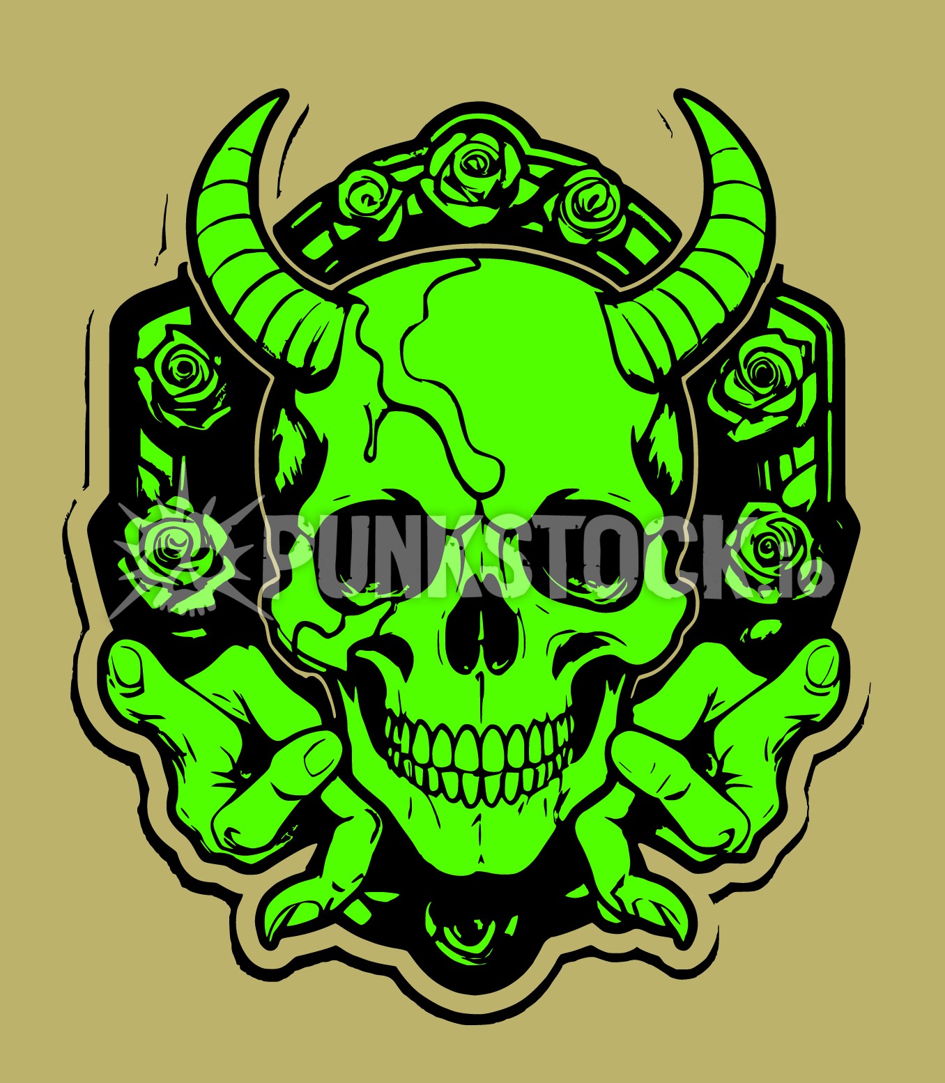 Skull skulls horn vector graphic