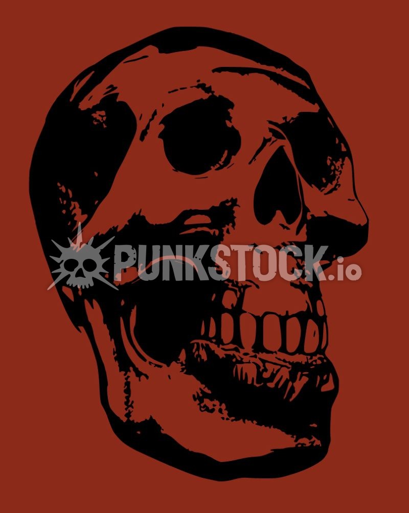 One color print skull deformed vector graphic
