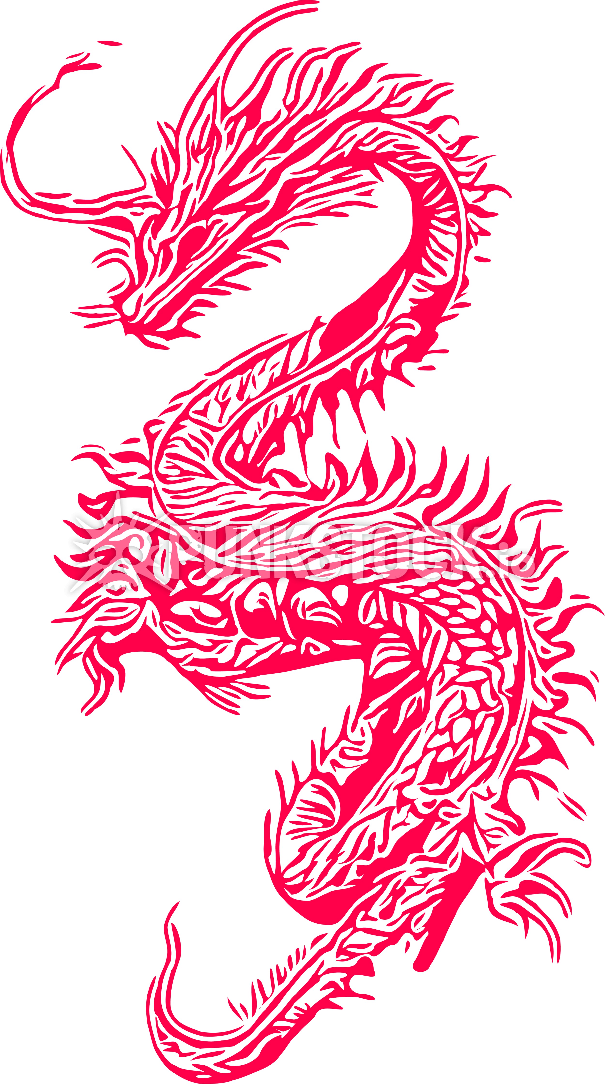 Pink serpent snake vector graphic