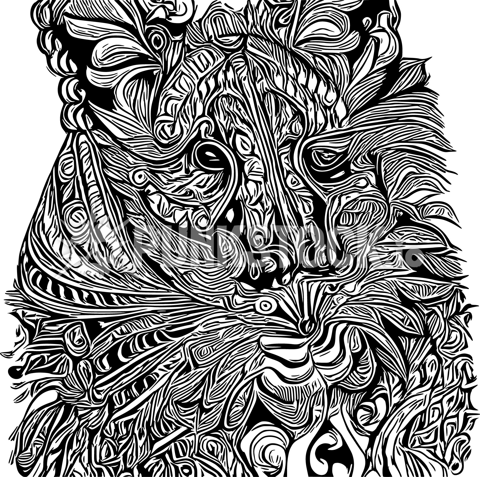 Lines drawing swirls vector graphic