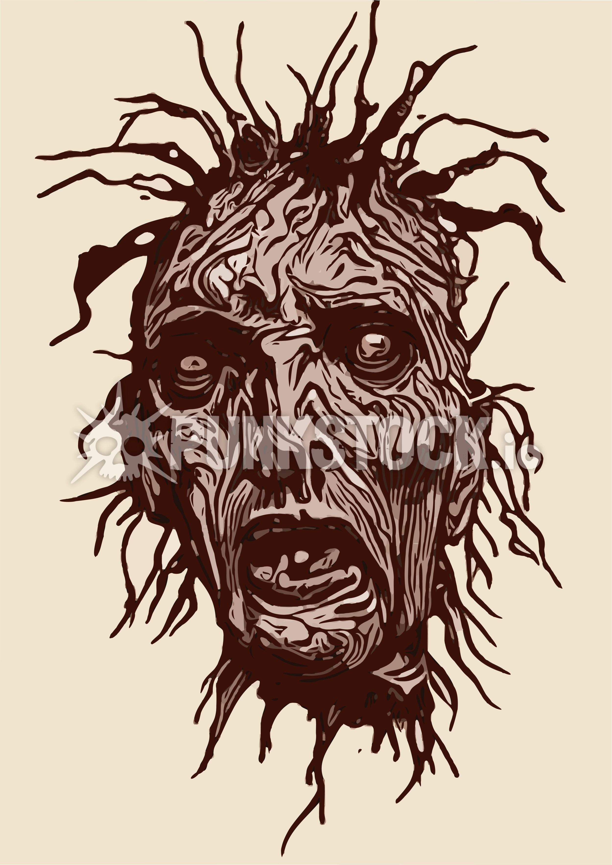 Zombie zombies face vector graphic