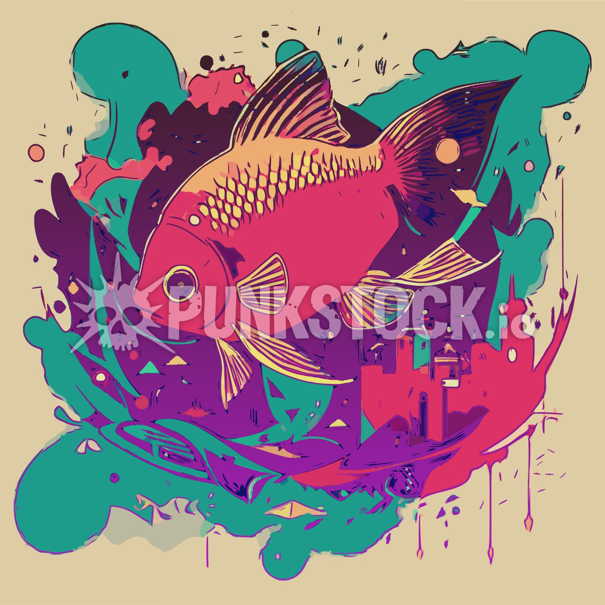 Colorful colourful fish vector graphic