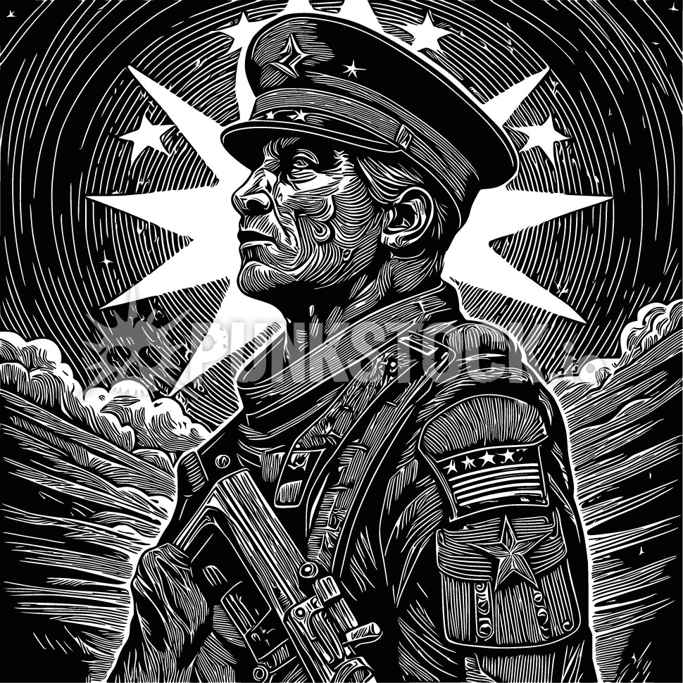 Soviet uniform soldiers vector graphic