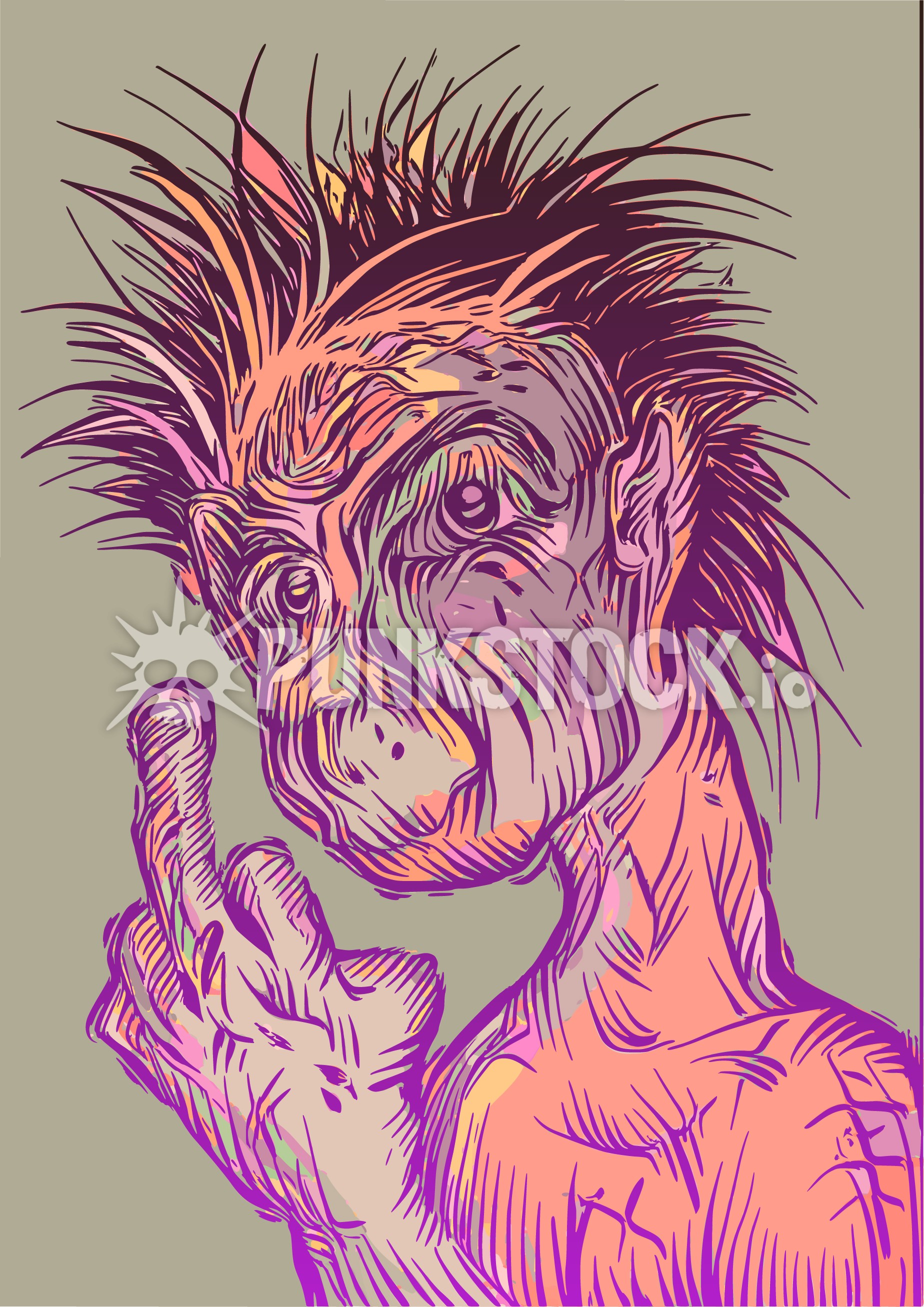 Finger middle troll vector graphic