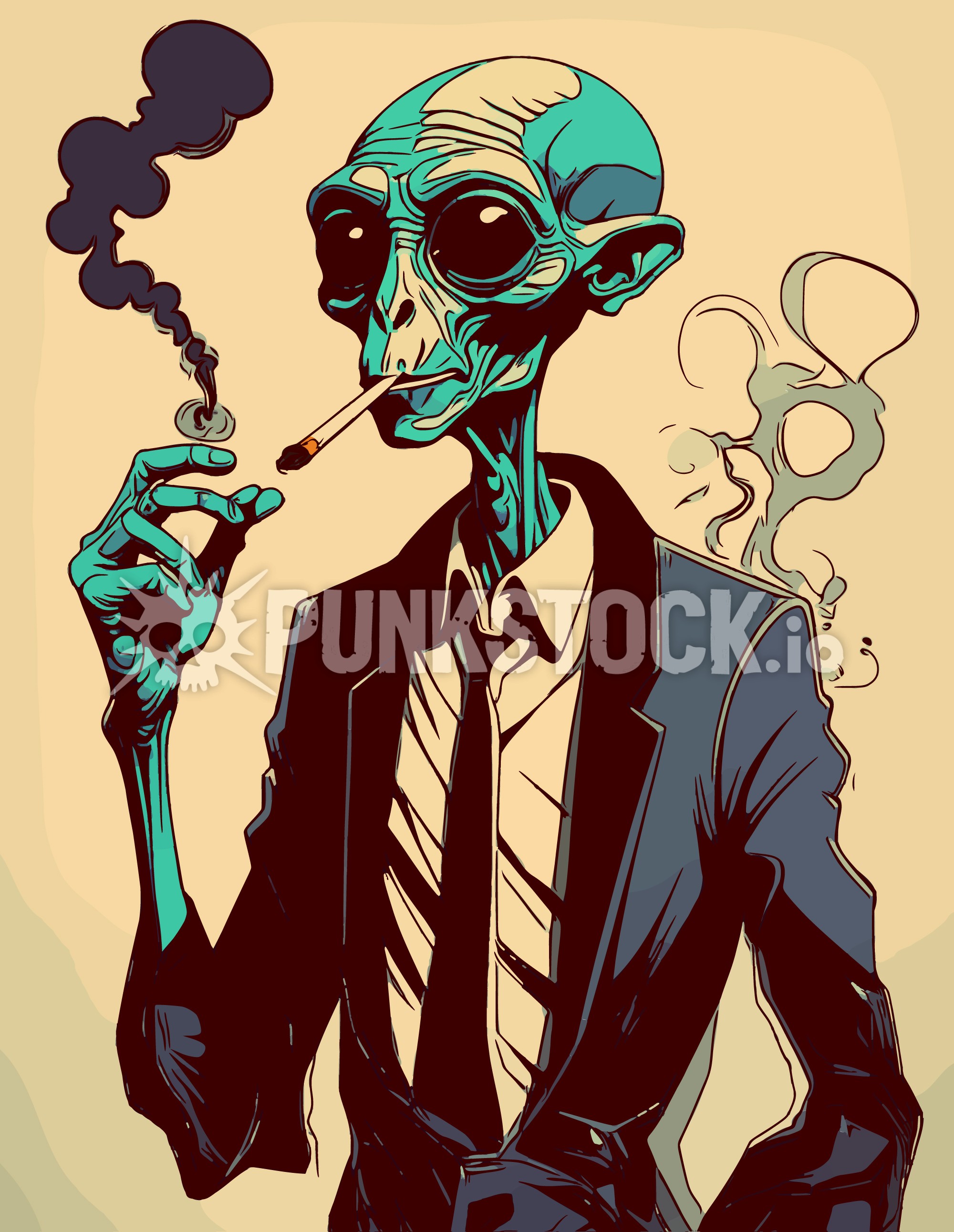 Alien aliens smoke vector graphic
