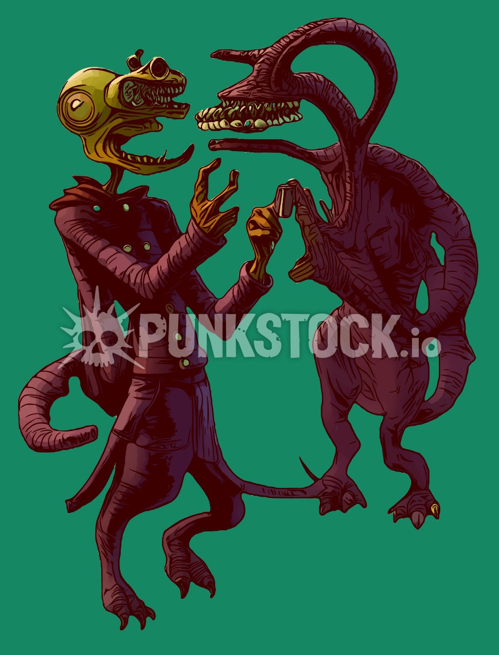 Alien aliens abstract vector graphic