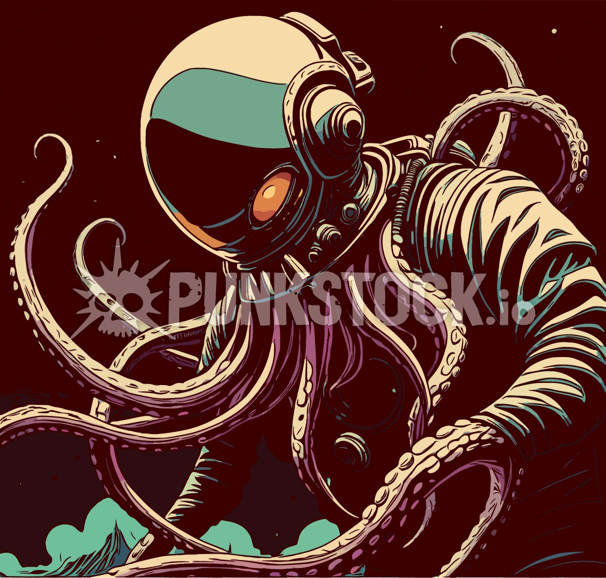 Squid space adventures squids vector graphic