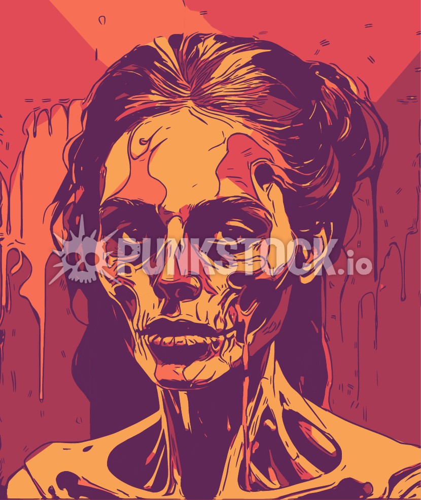 Zombie melt melting vector graphic