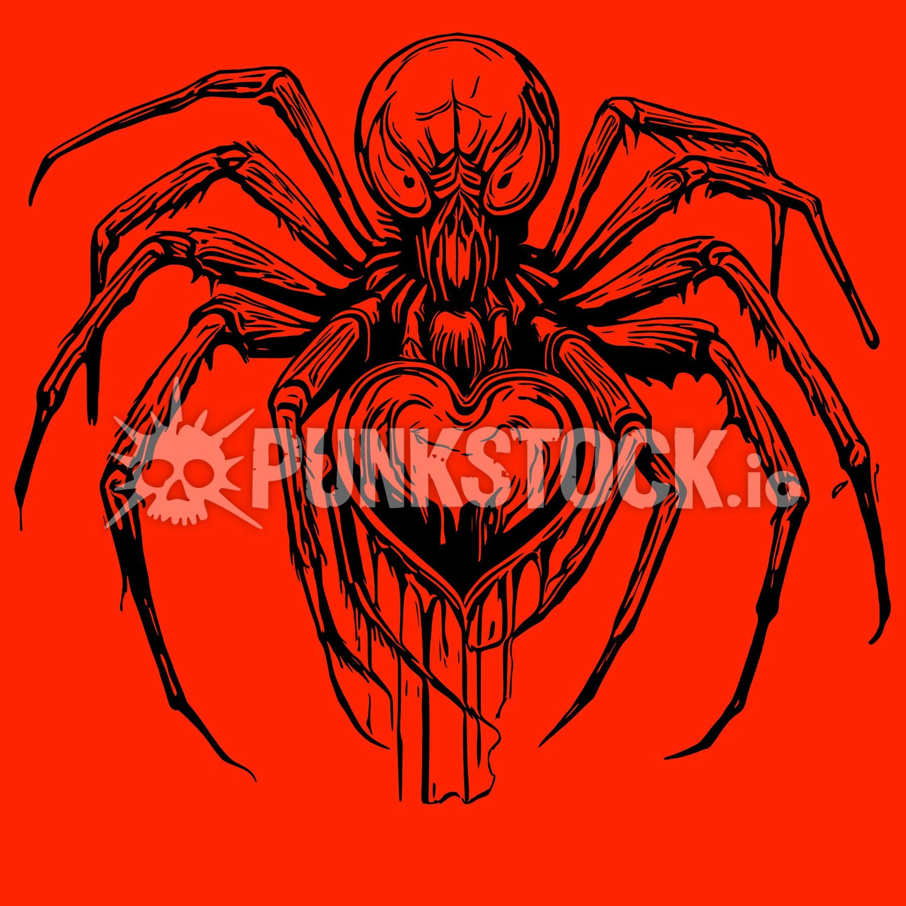 Spider skull skeleton vector graphic
