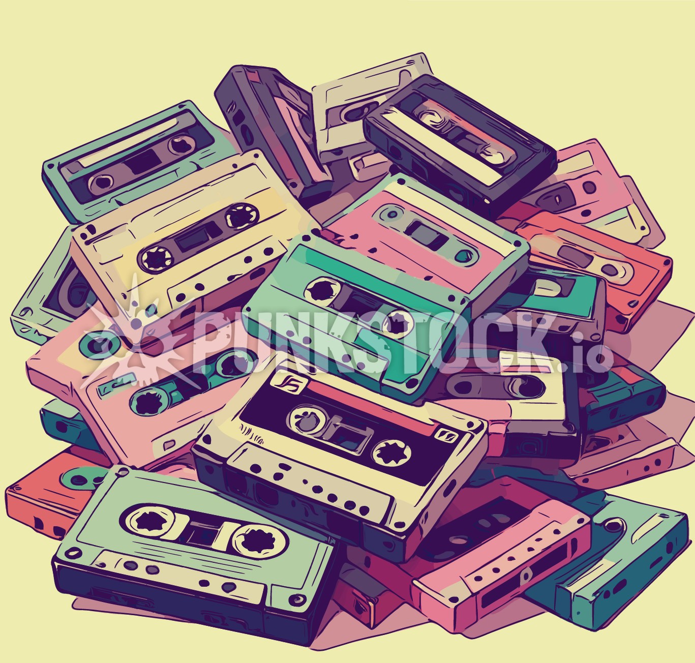 Casette casettes cassette vector graphic