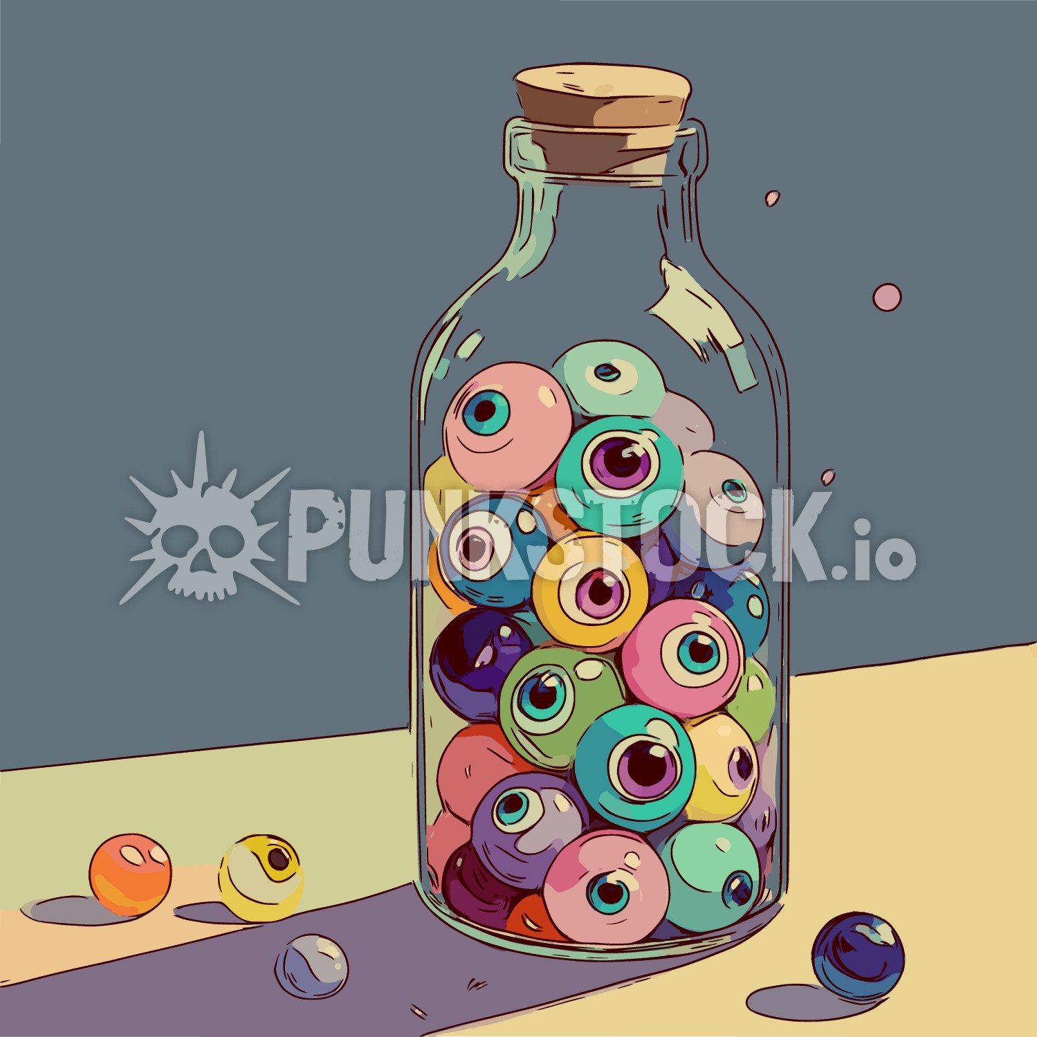 Bottle bottles eyes vector graphic