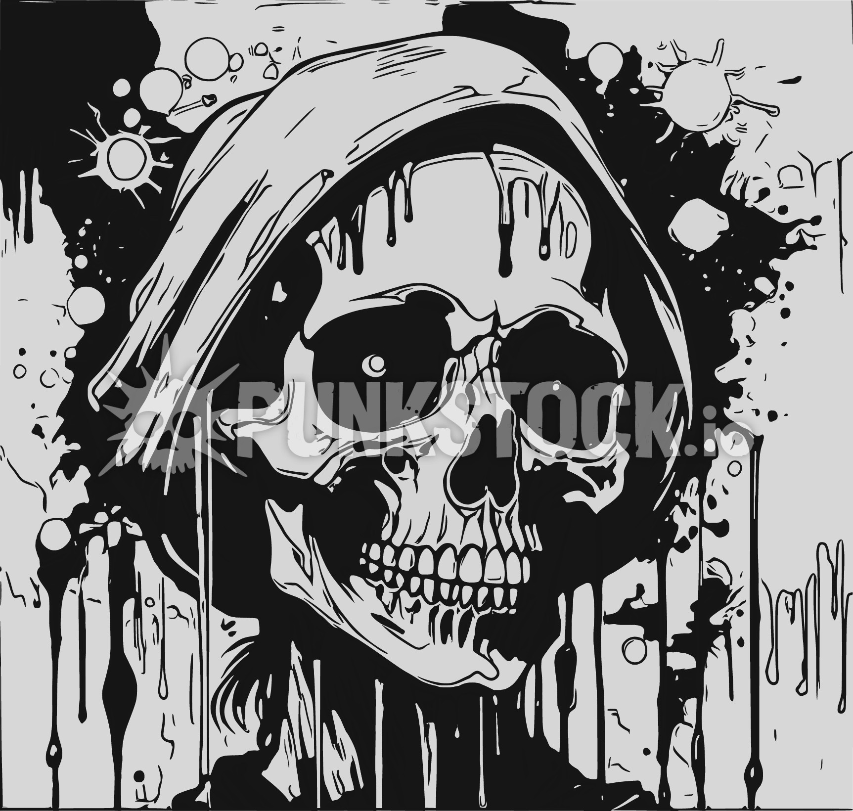 Skull skulls drip vector graphic
