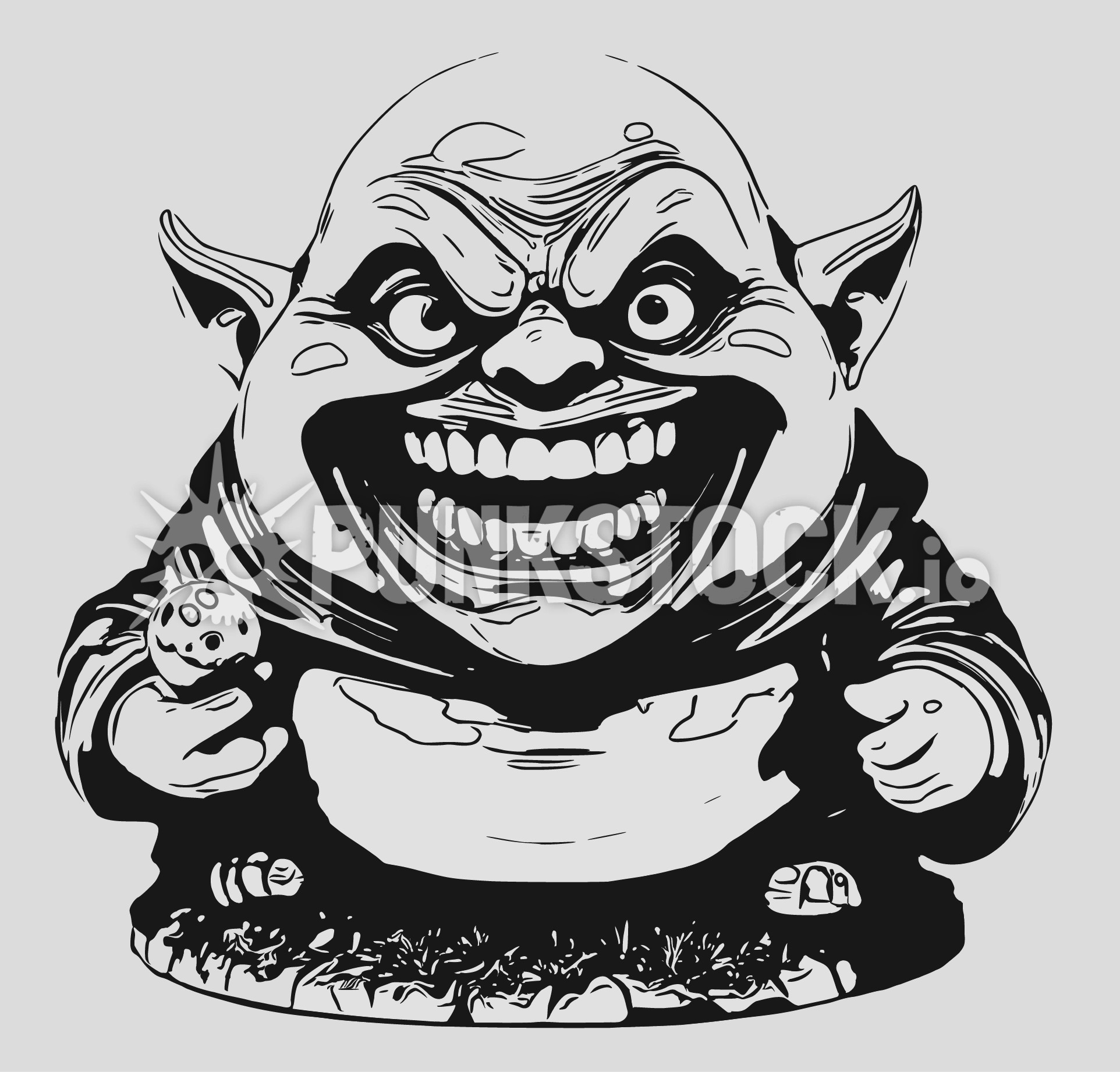 Big mouth teeth fangs vector graphic