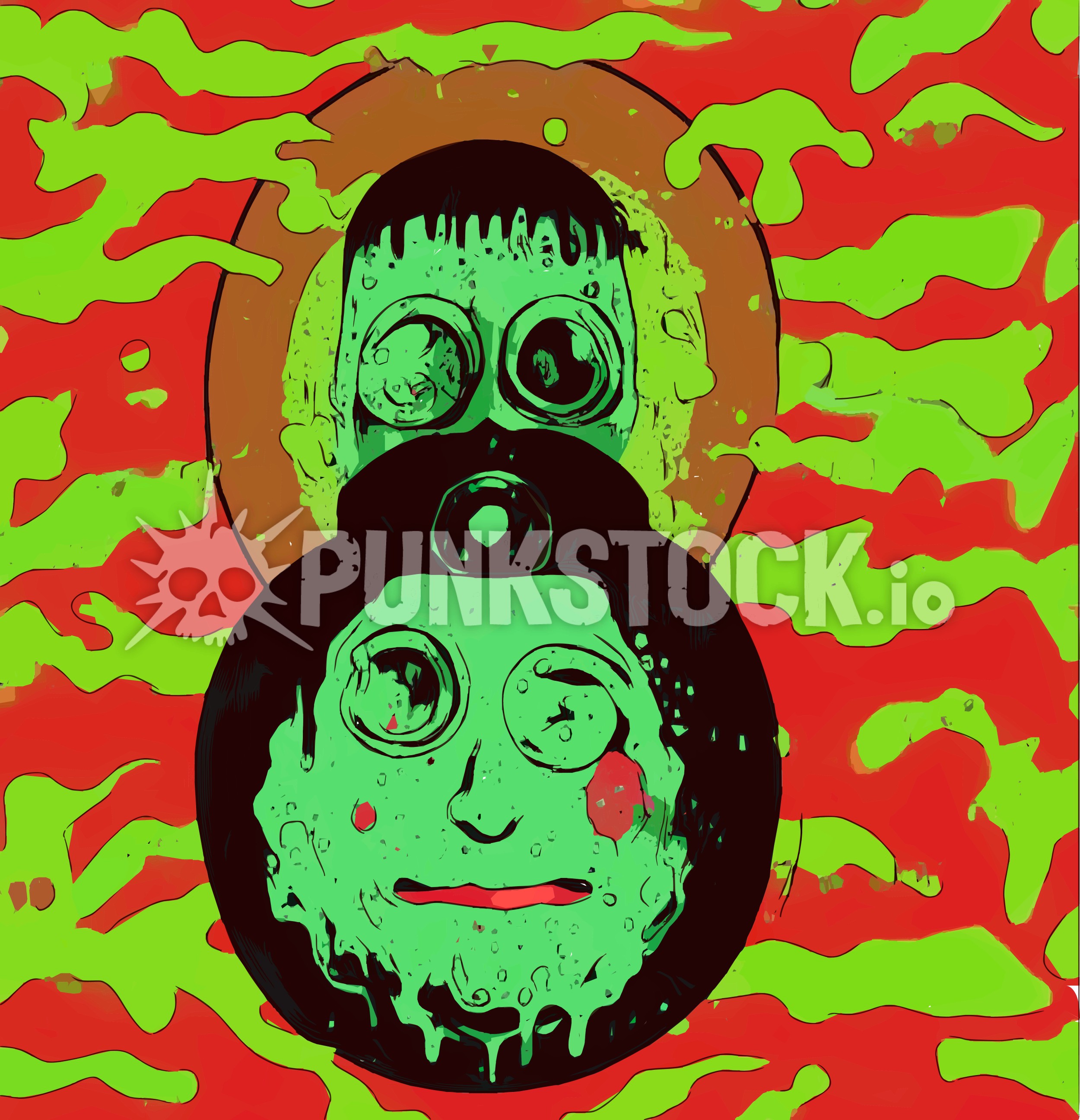 Abstract double painting vector graphic