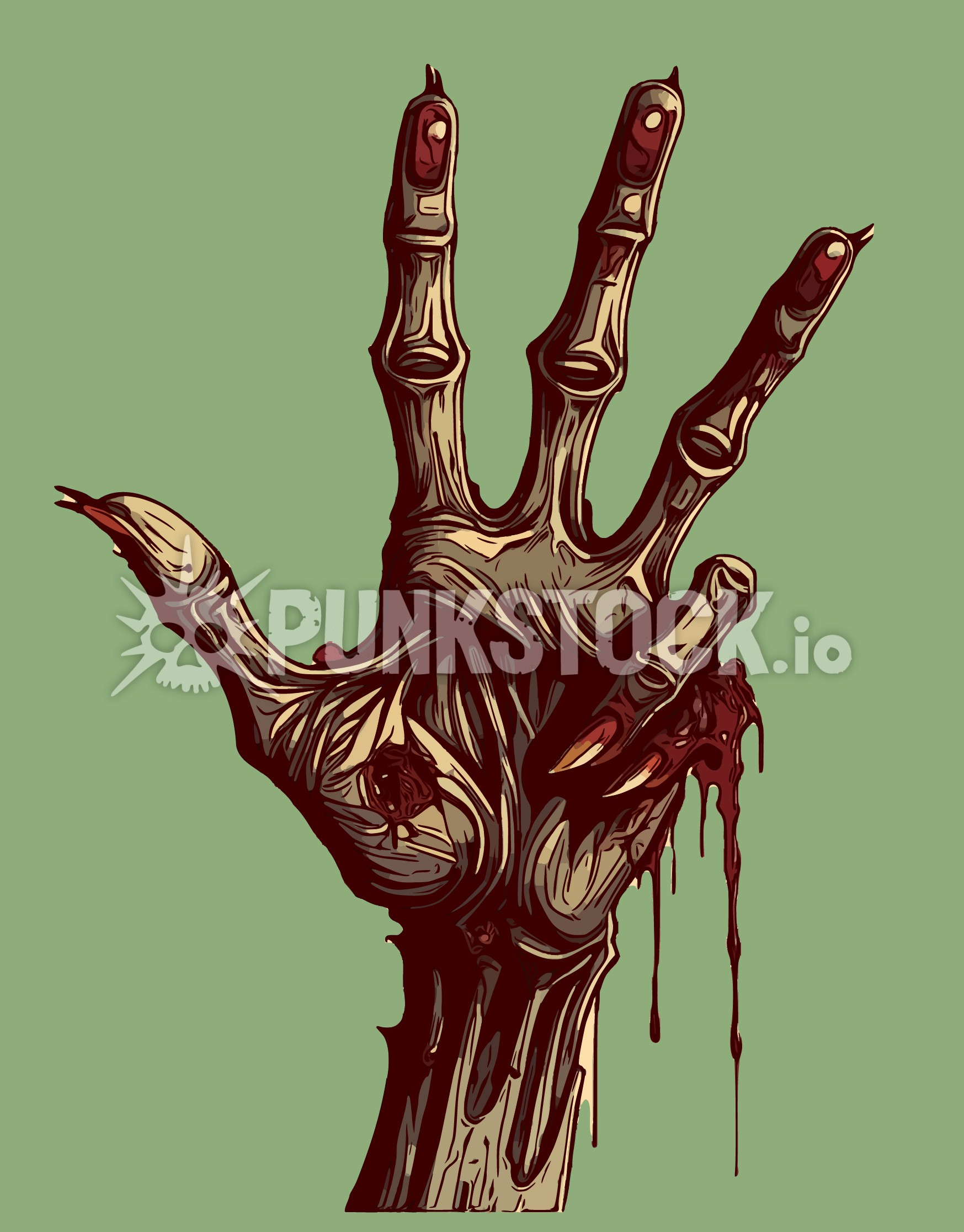 Green zombie zombies vector graphic