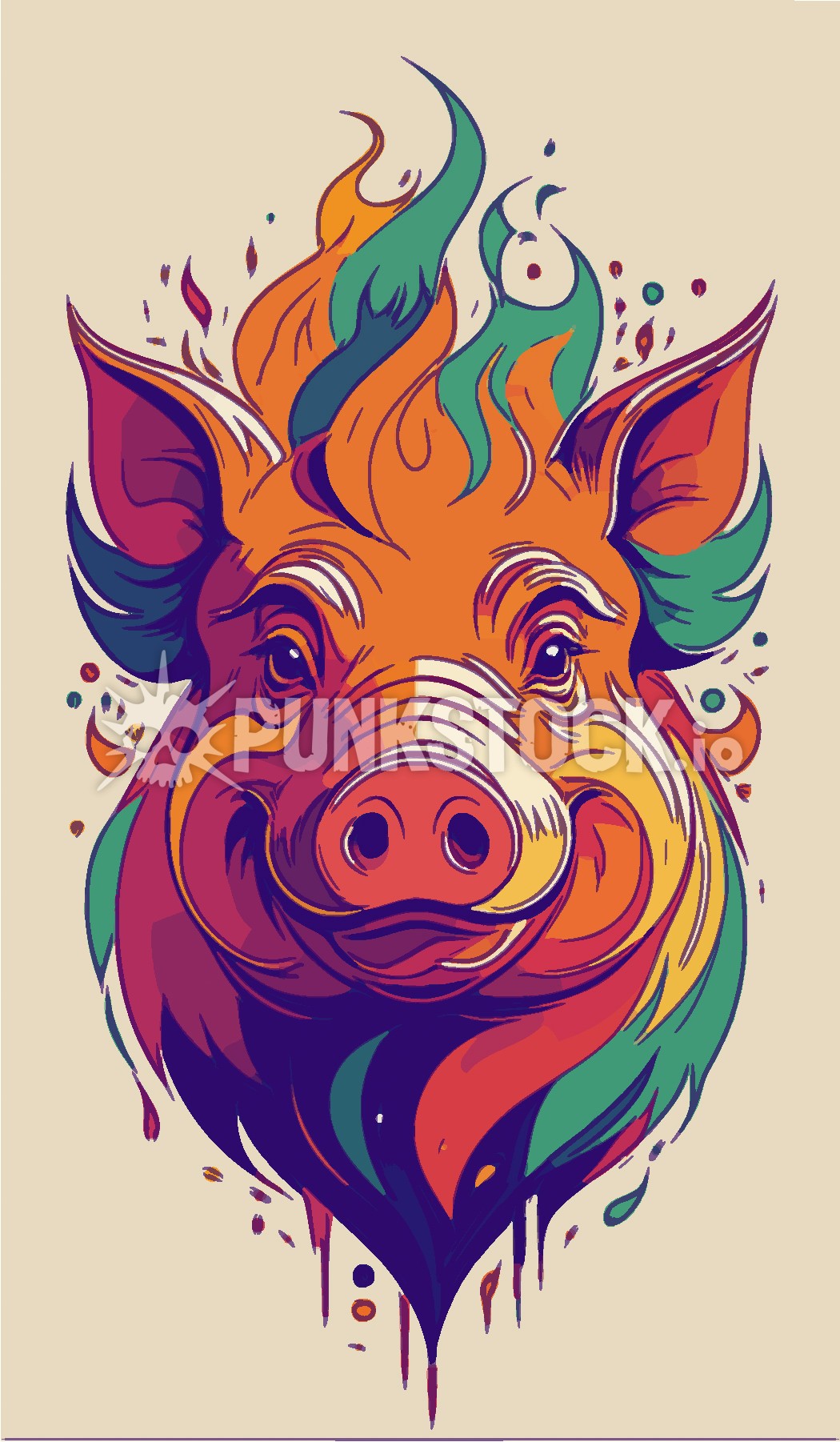Pig pigs swine vector graphic