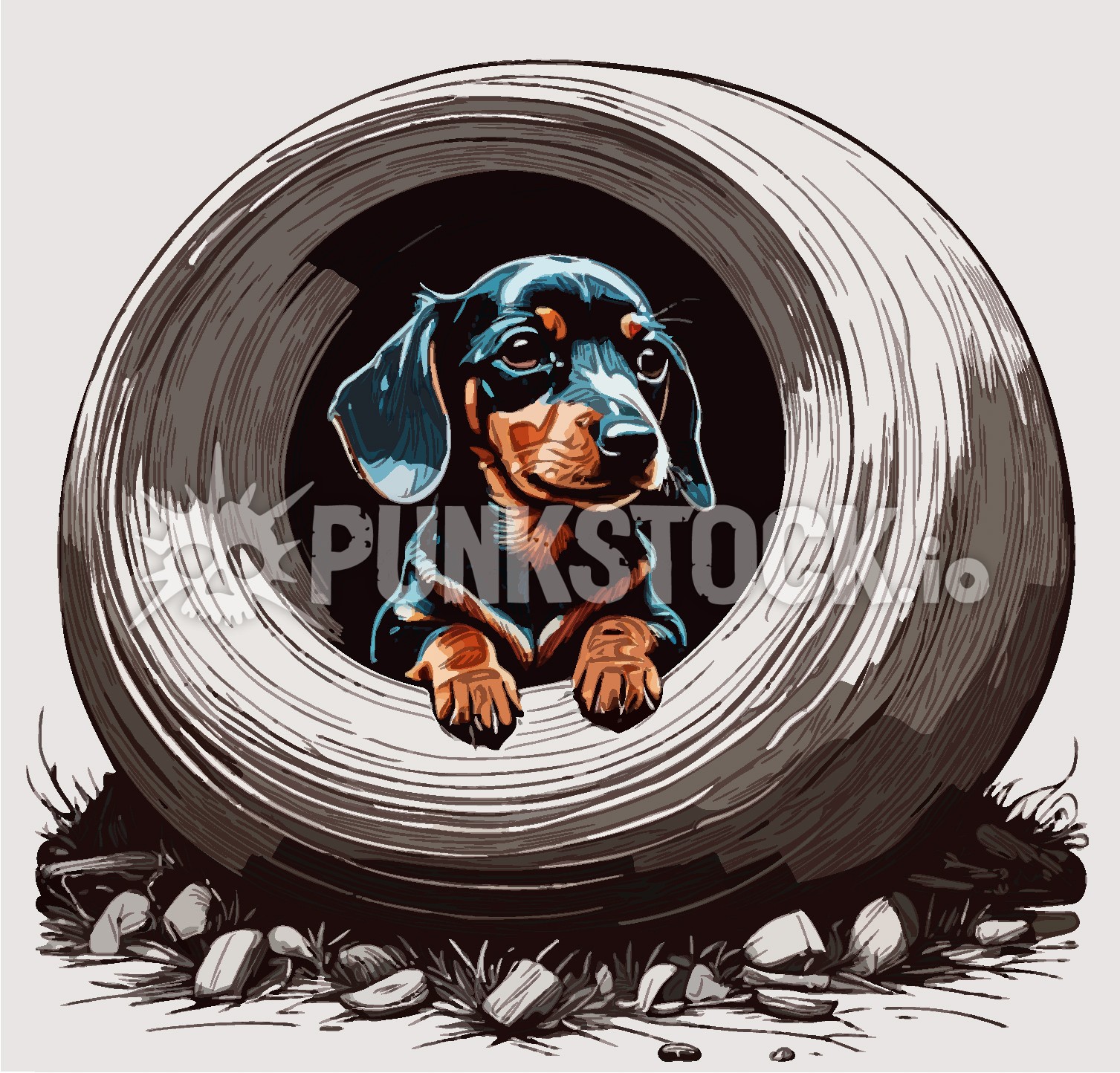 Dog puppy dachshund vector graphic
