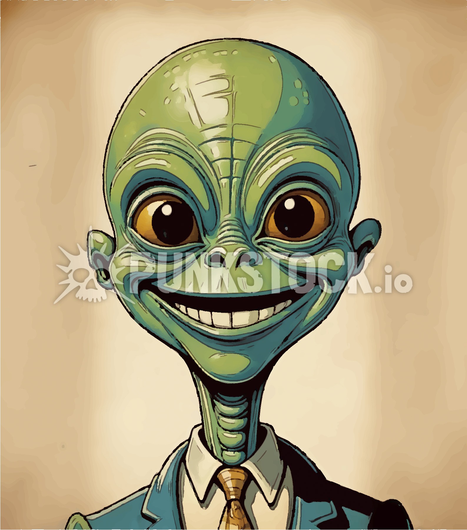 Green alien aliens vector graphic