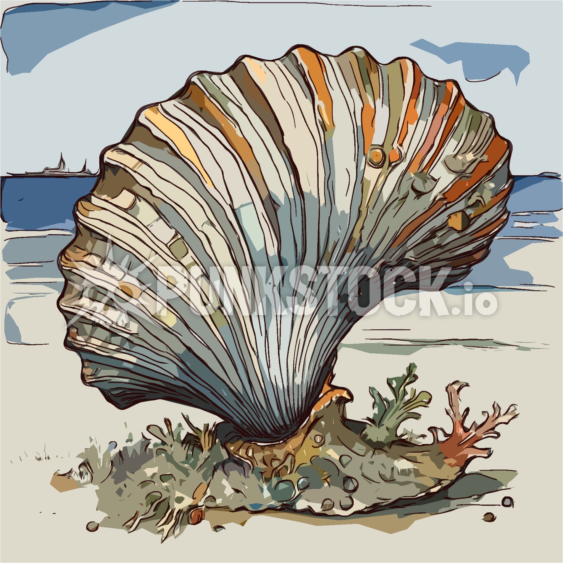 Shell shells seashell vector graphic