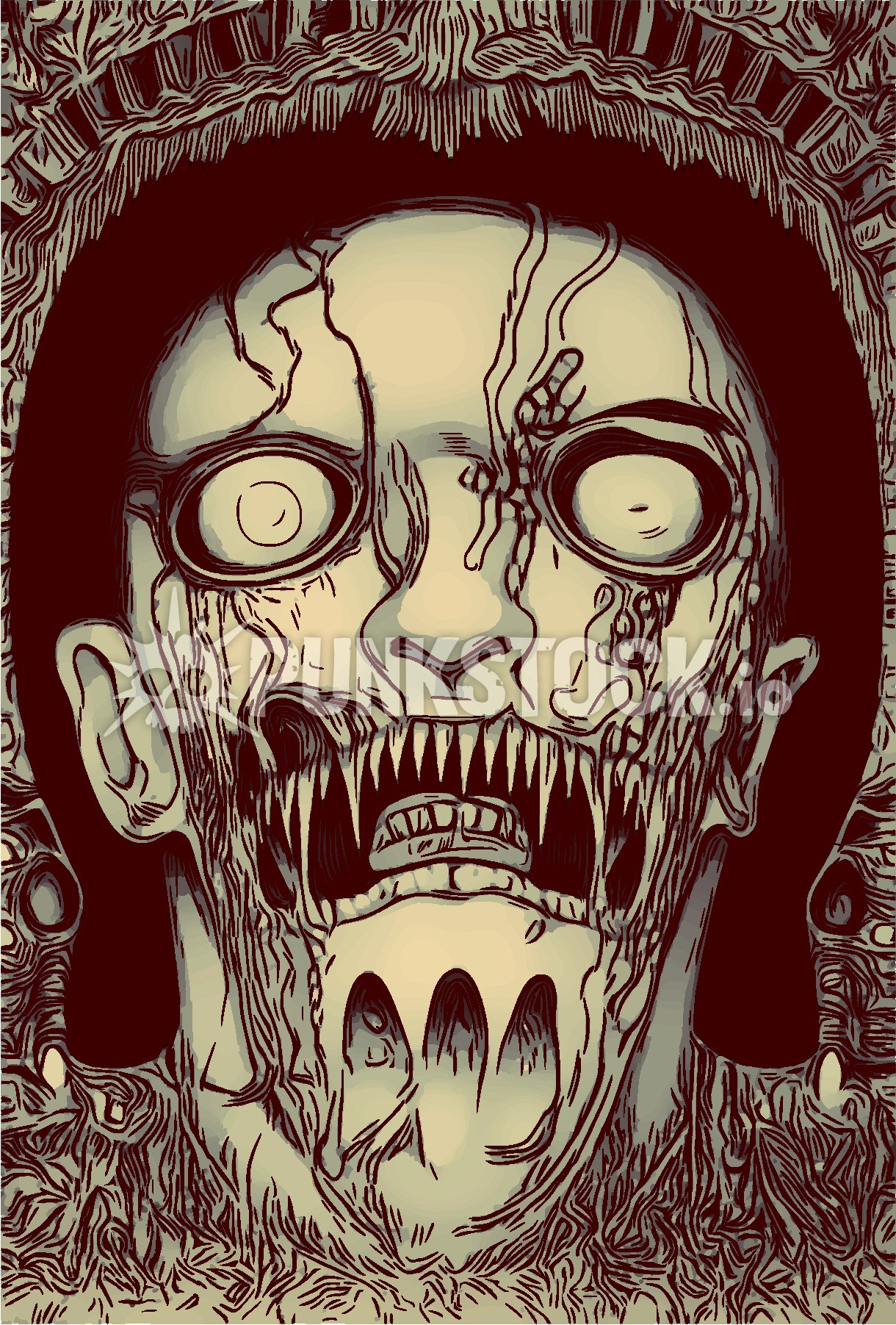 Face head abstract vector graphic