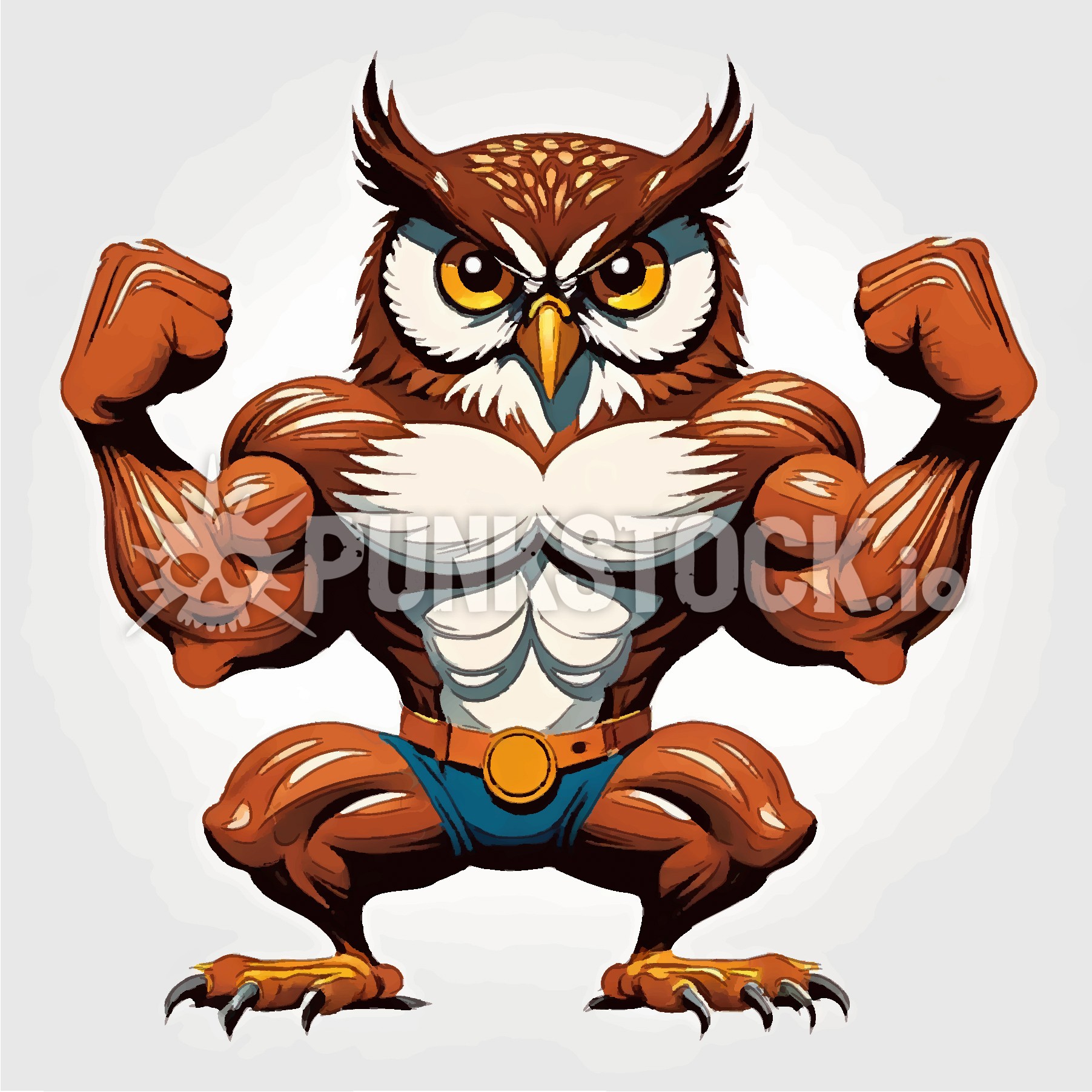 Strong muscle muscled vector graphic