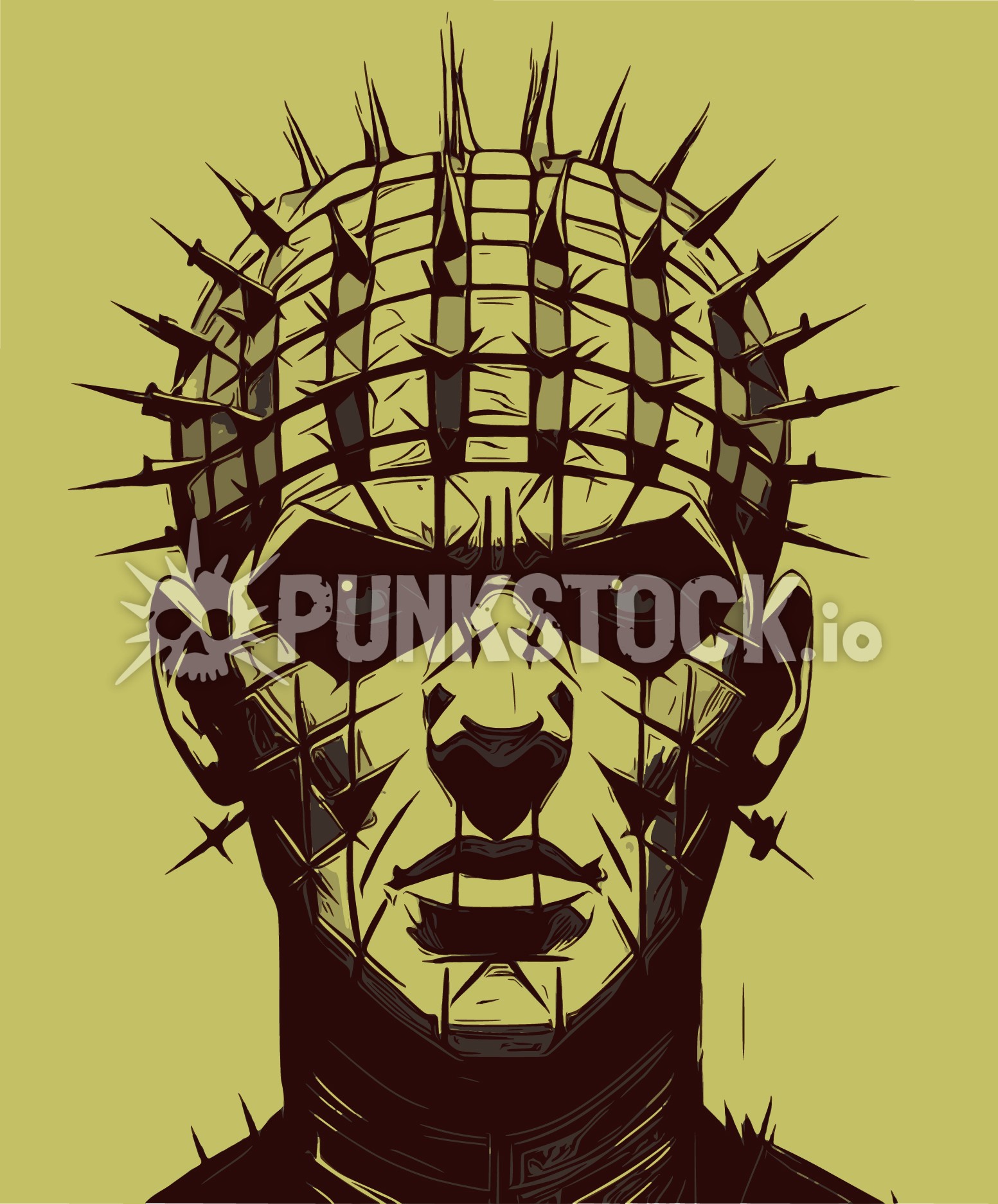 Hellraiser pinhead pin head vector graphic