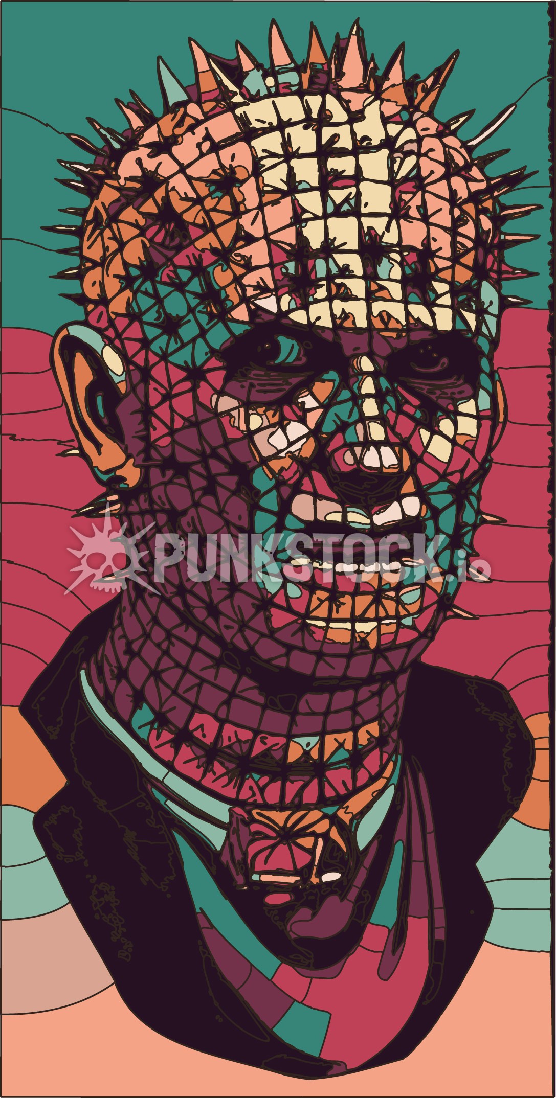 Hellraiser pinhead pin head vector graphic