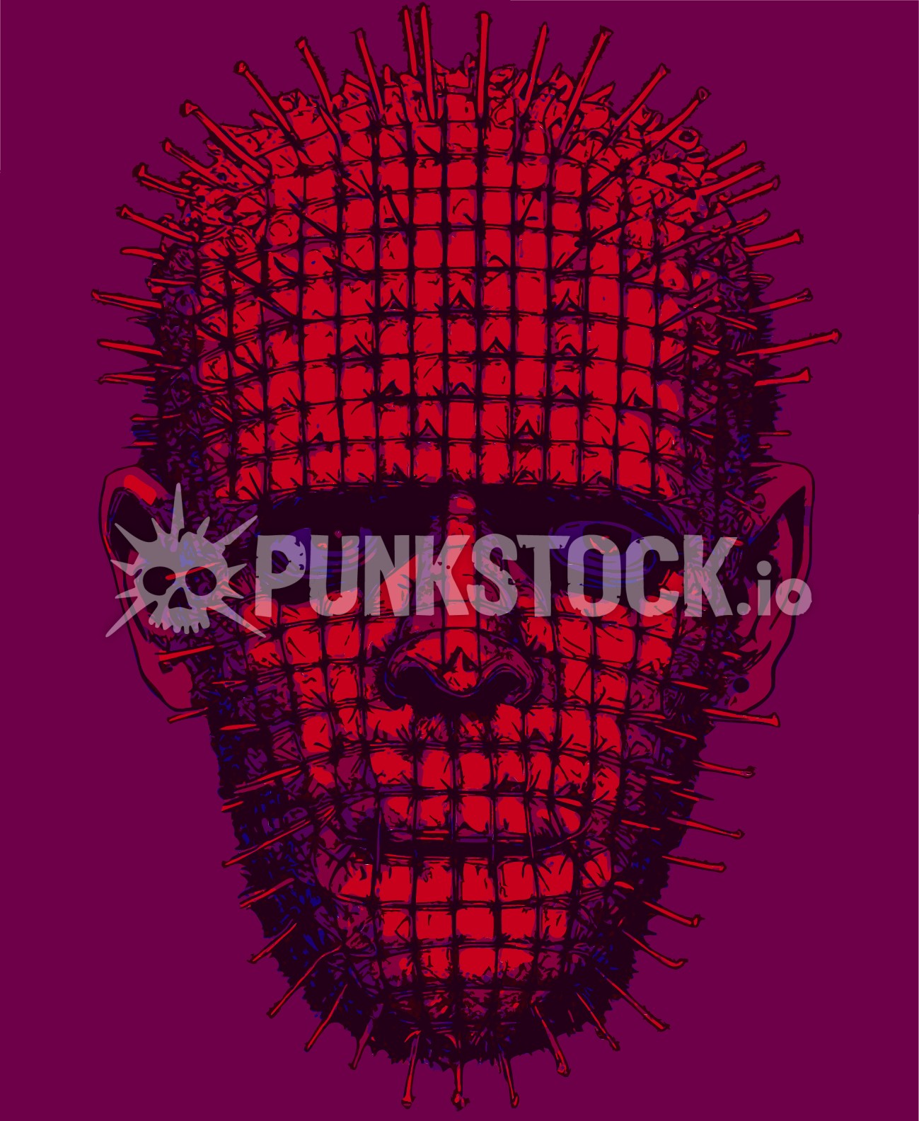 Hellraiser pinhead pin head vector graphic