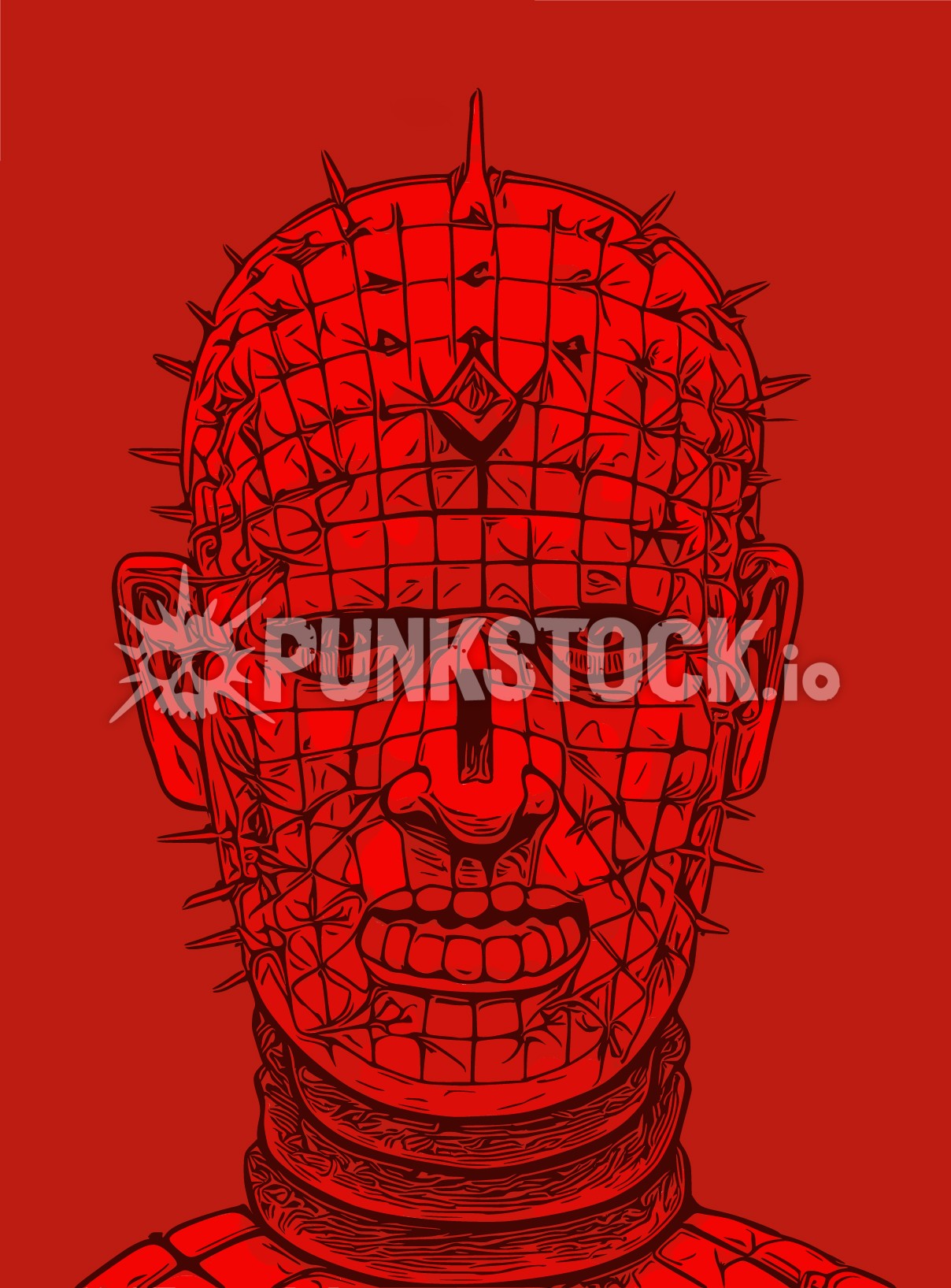 Hellraiser pinhead pin head vector graphic