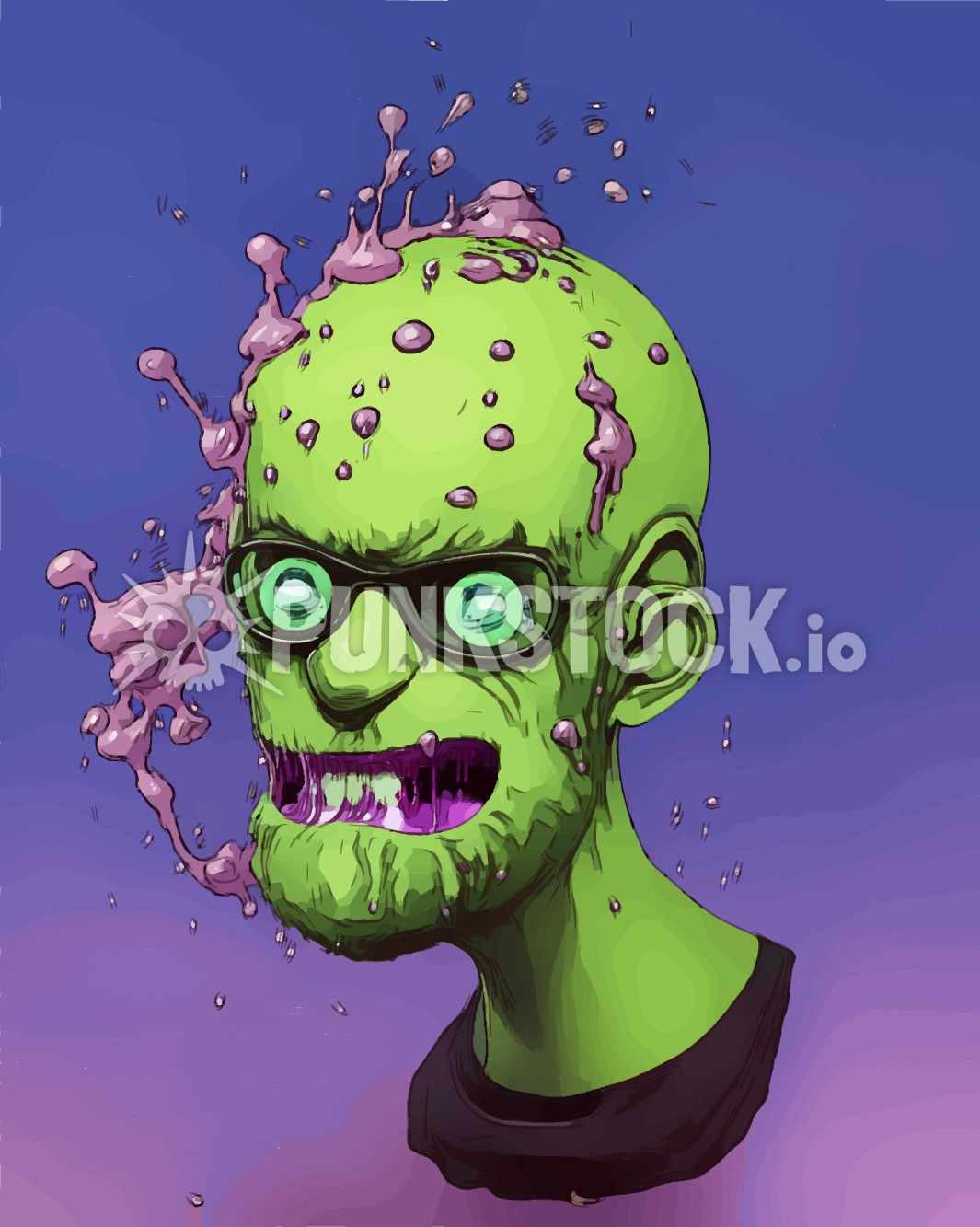 Green face head vector graphic