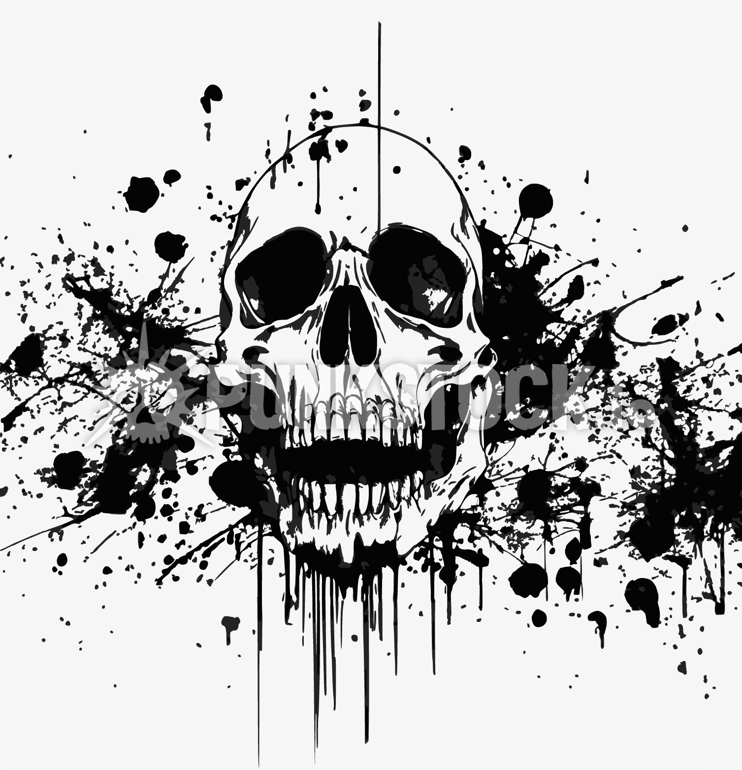 Black white skull vector graphic