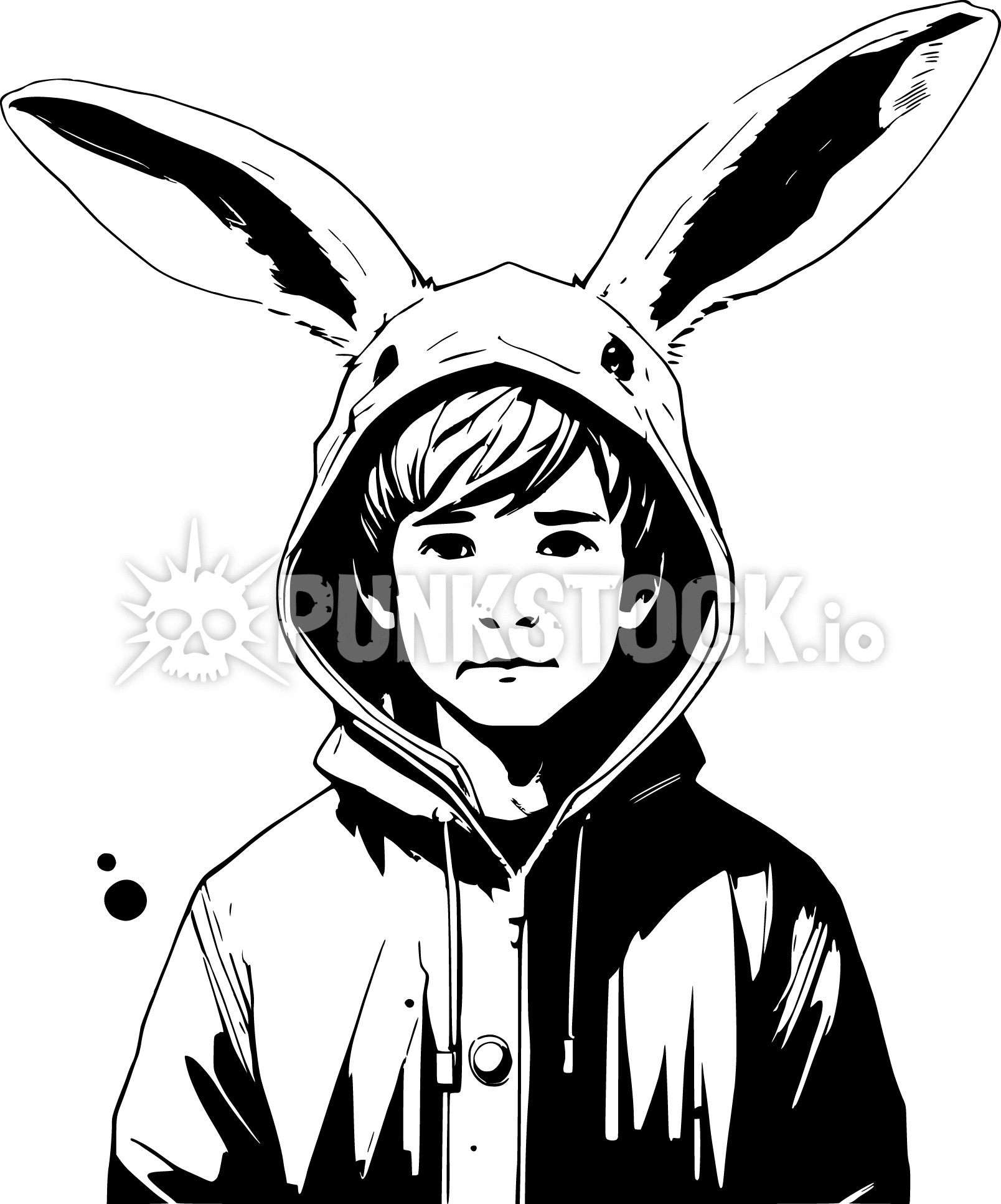 Black white one color print vector graphic
