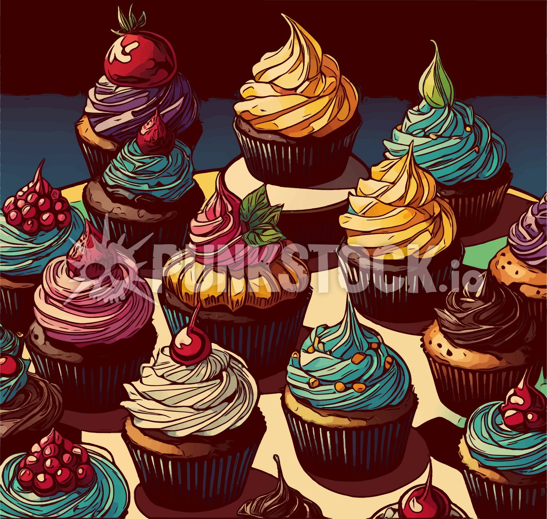 Cake cupcake cupcakes vector graphic