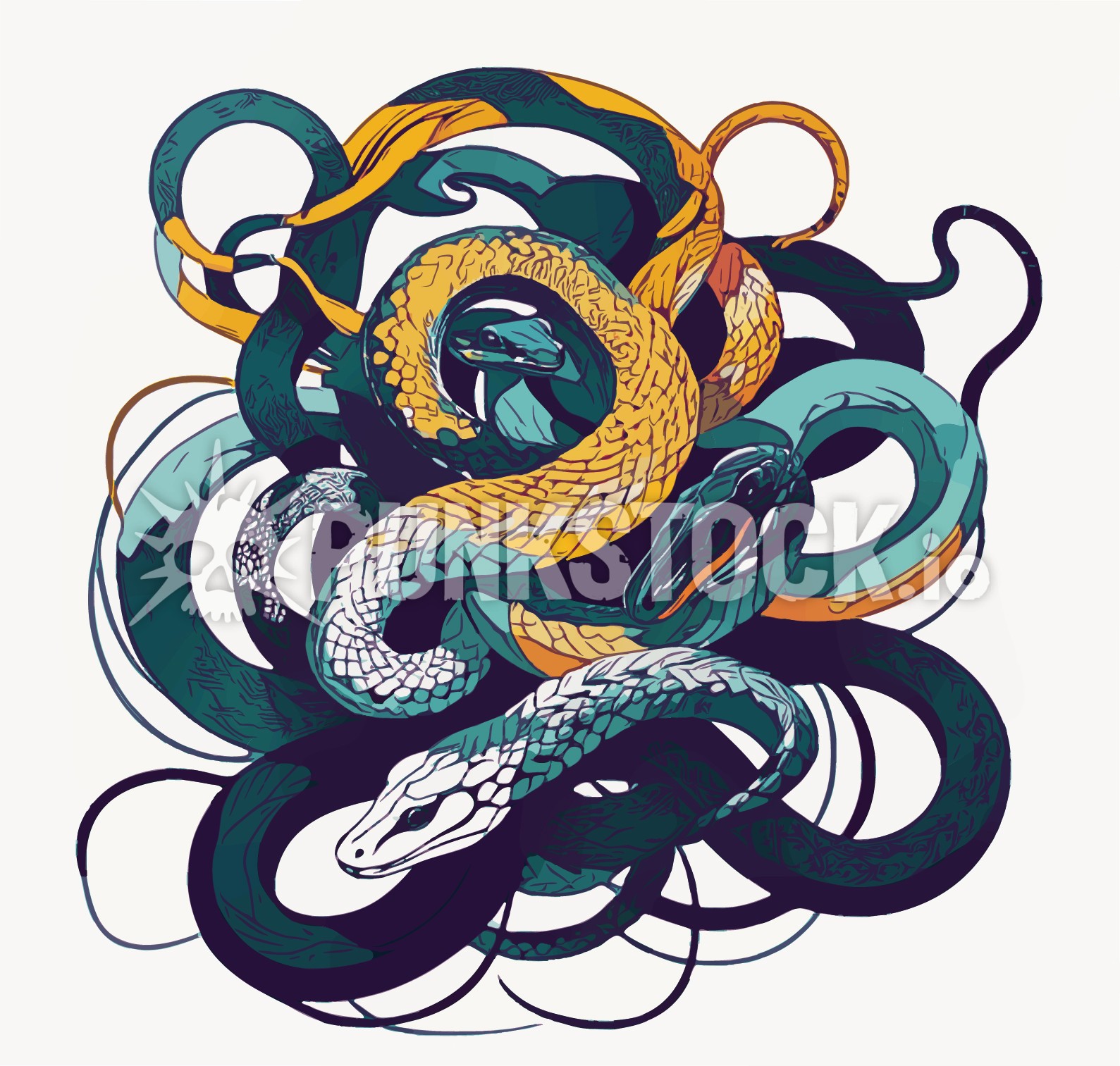 Snake snakes reptile vector graphic