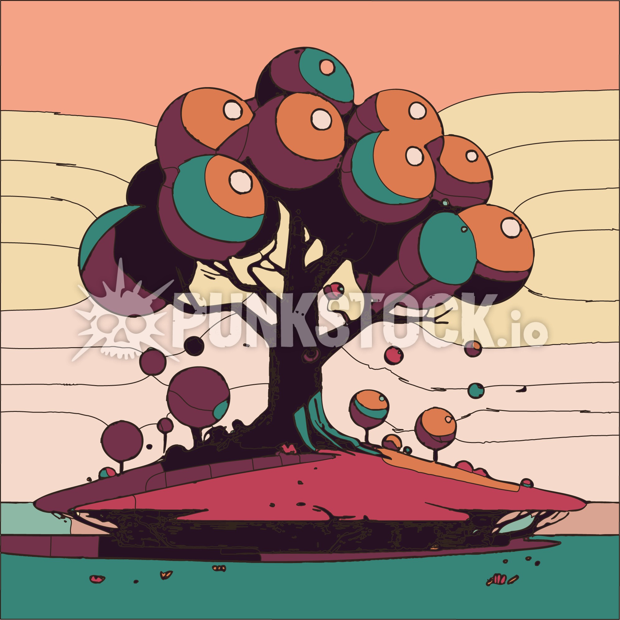 Balls spheres tree vector graphic