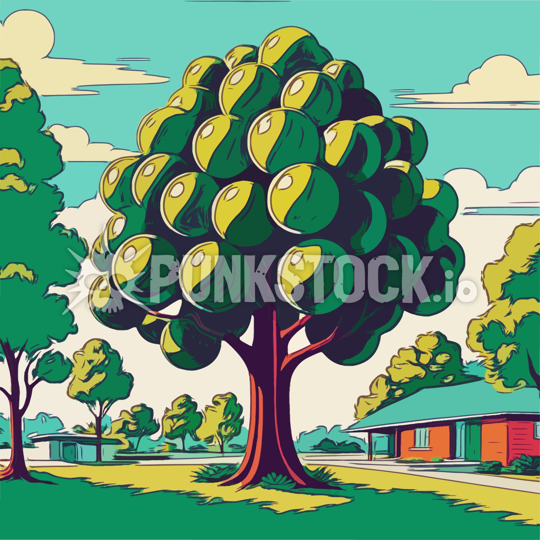 Balls spheres tree vector graphic