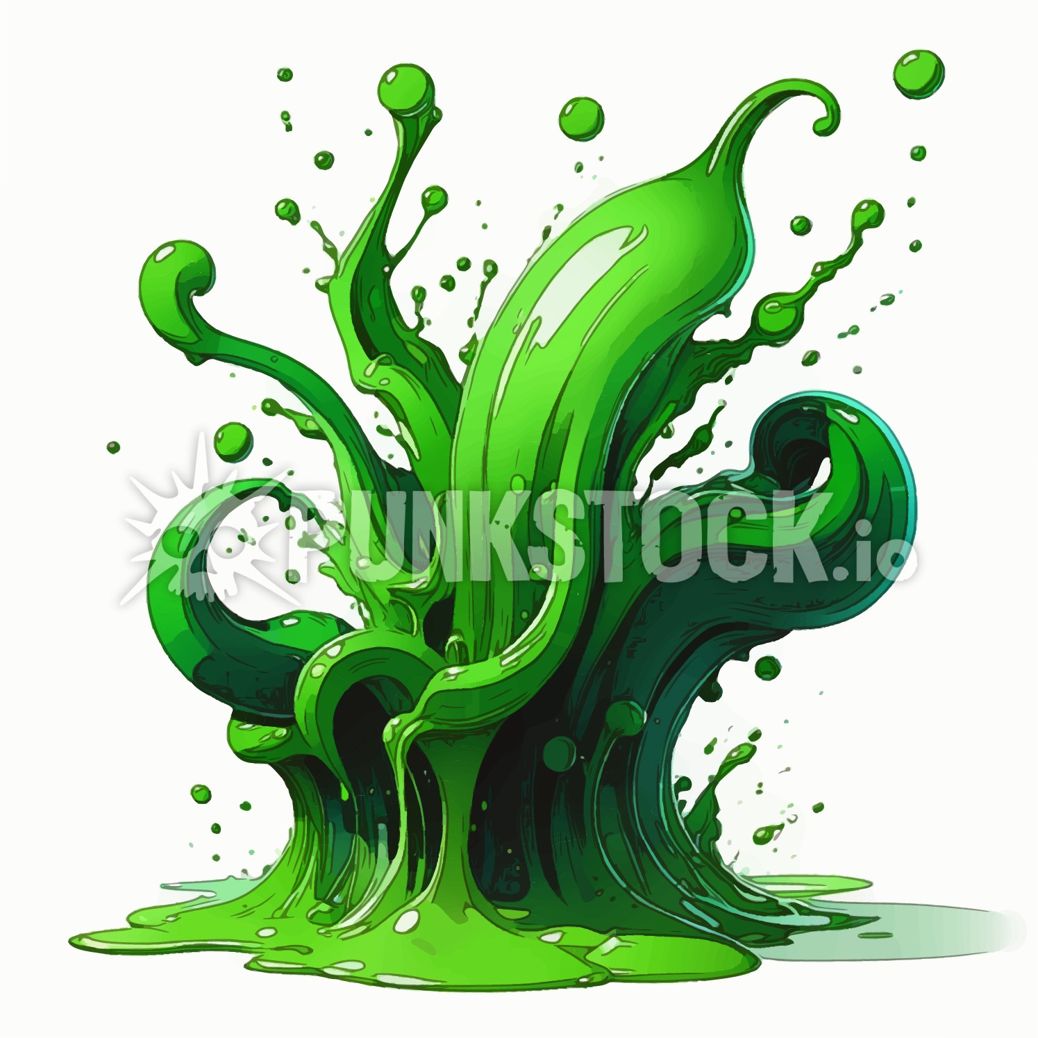 Green liquid paint vector graphic