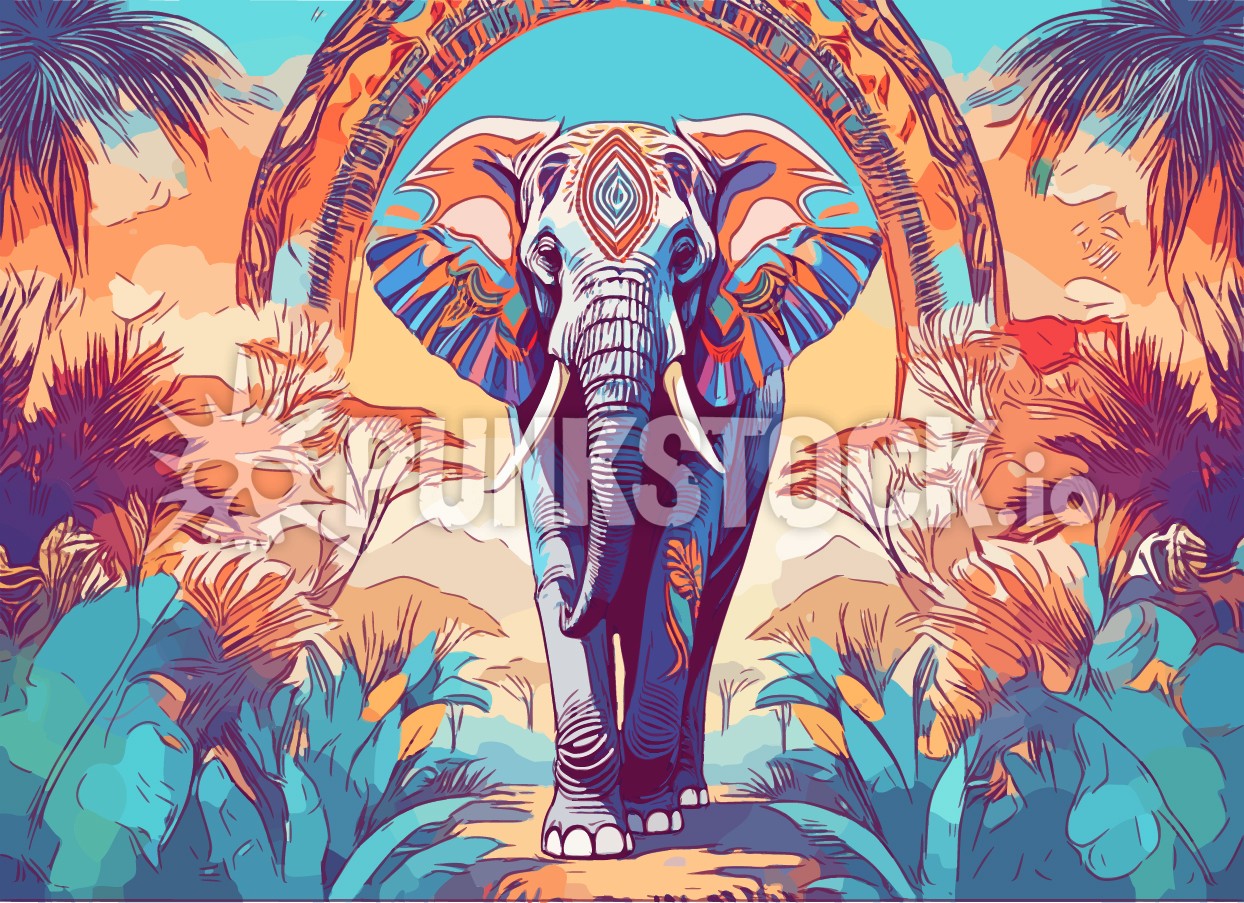 Elephant animal wild vector graphic