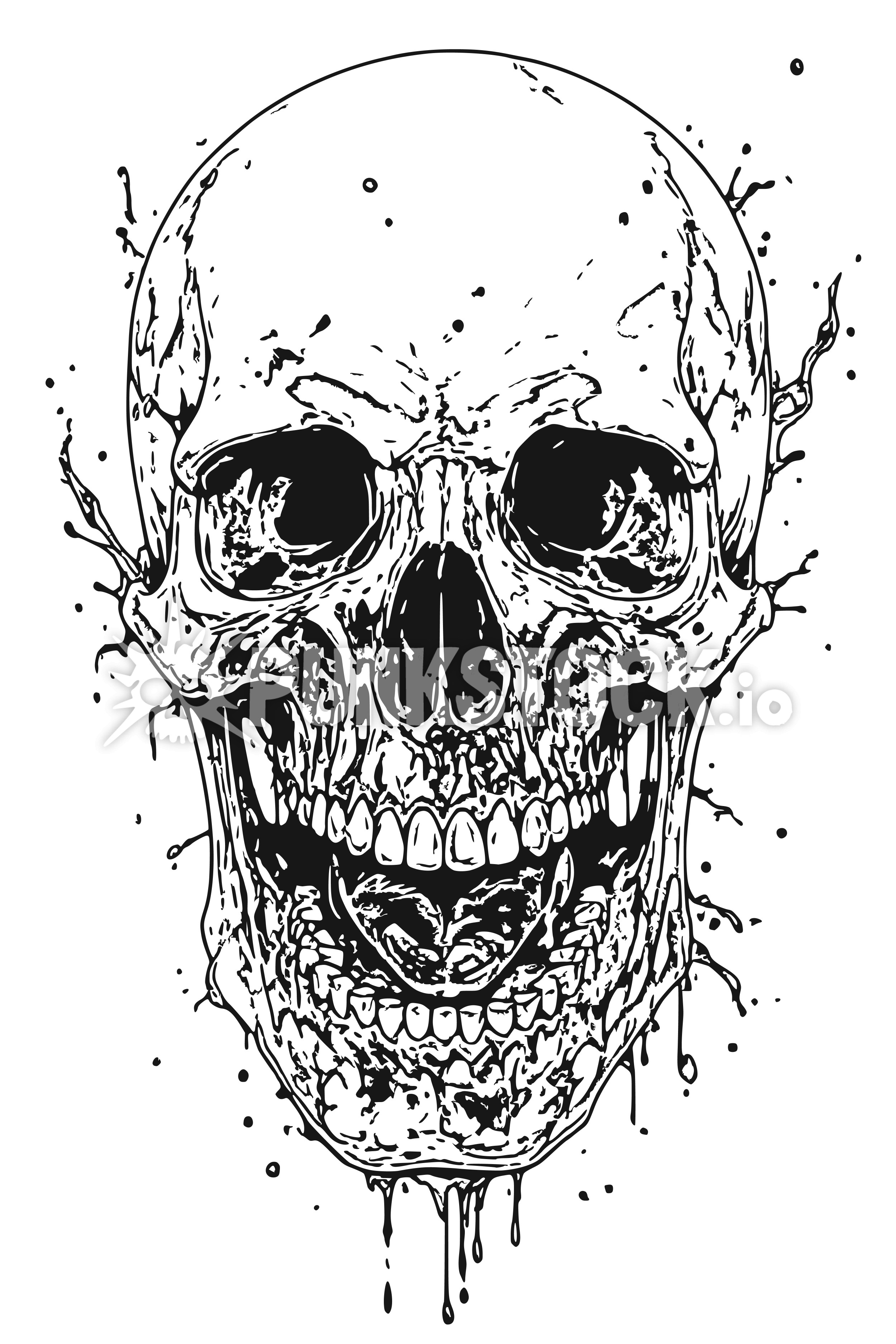 Skull black white vector graphic