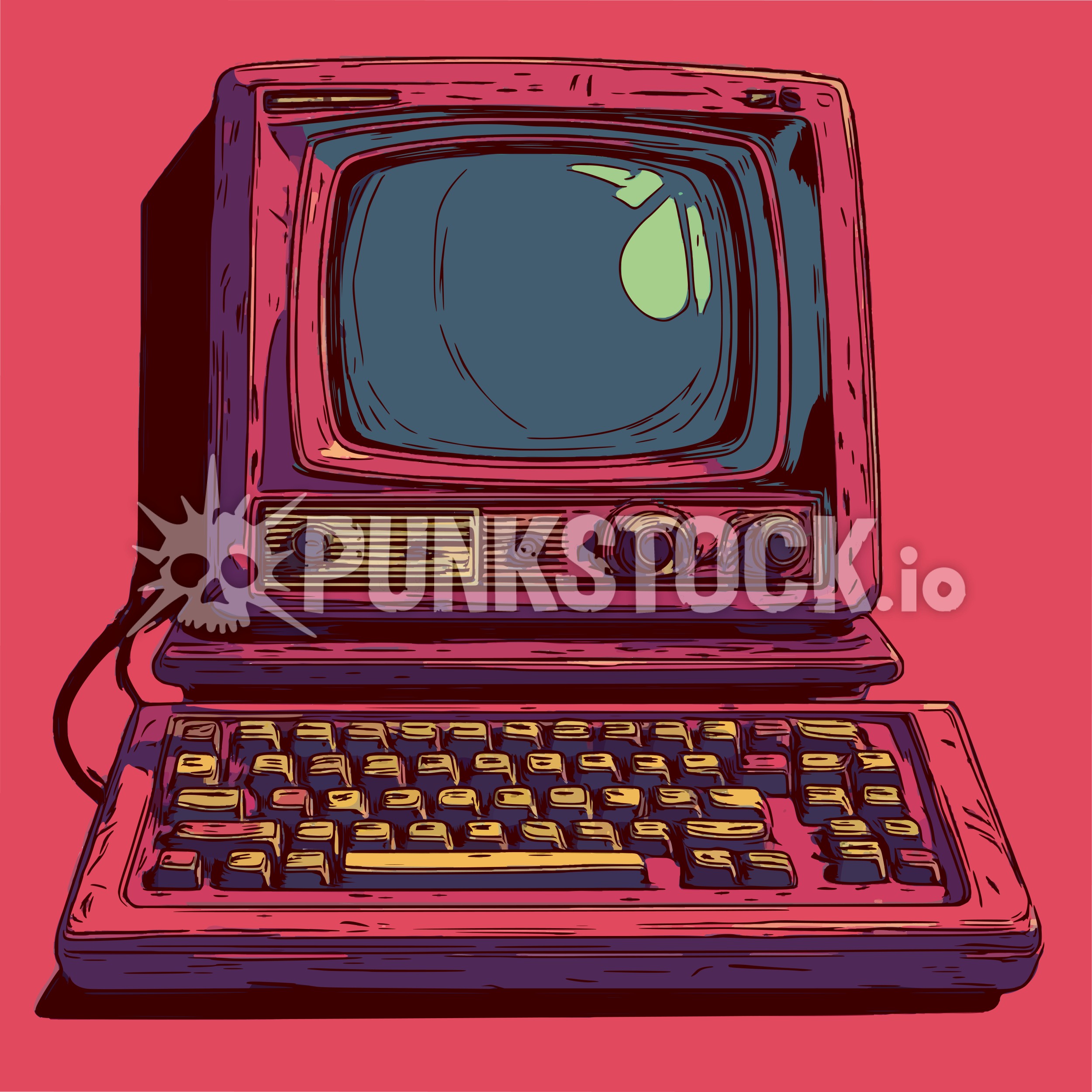 Retro vintage tv vector graphic