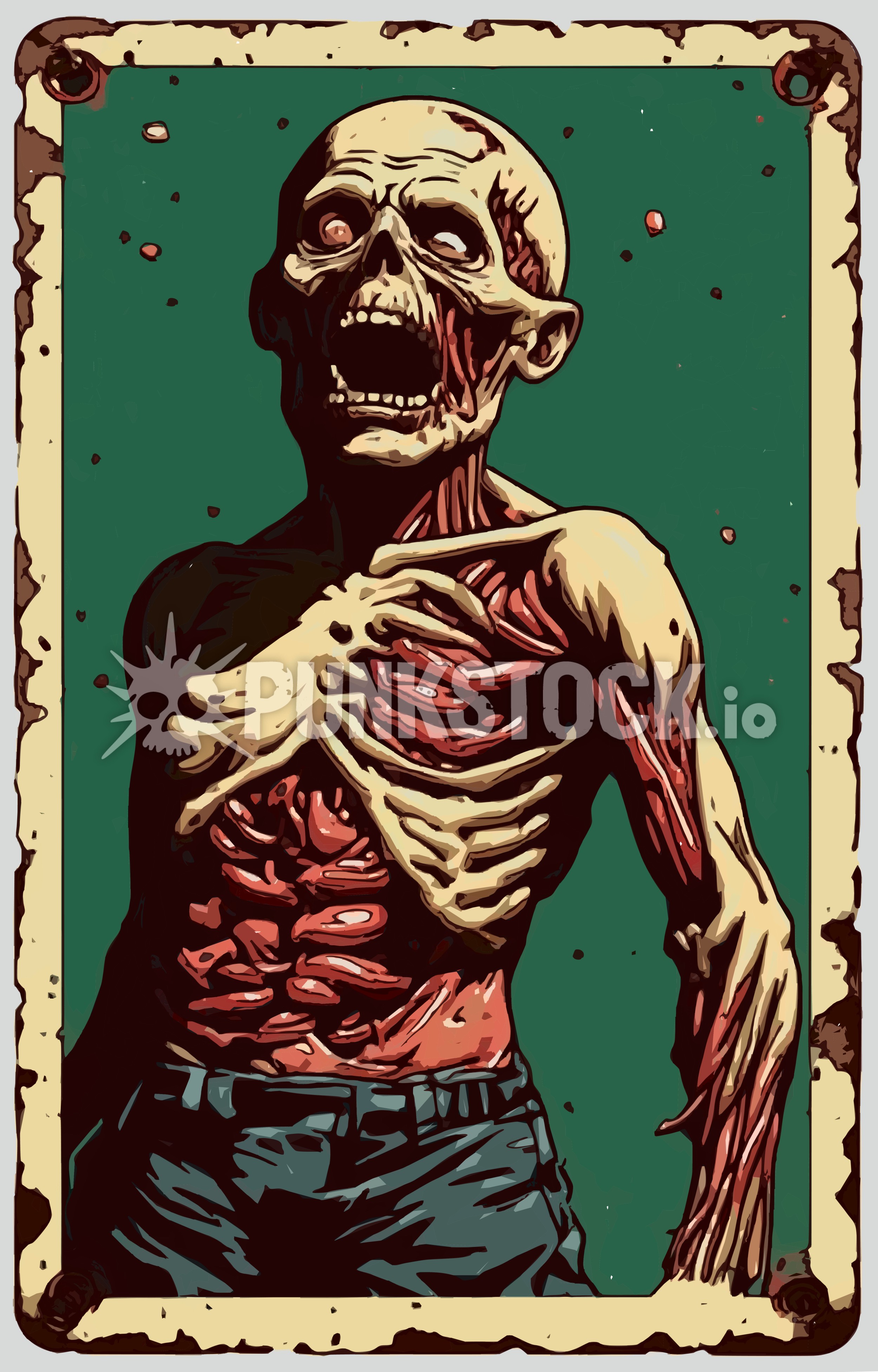 Red zombie zombies vector graphic