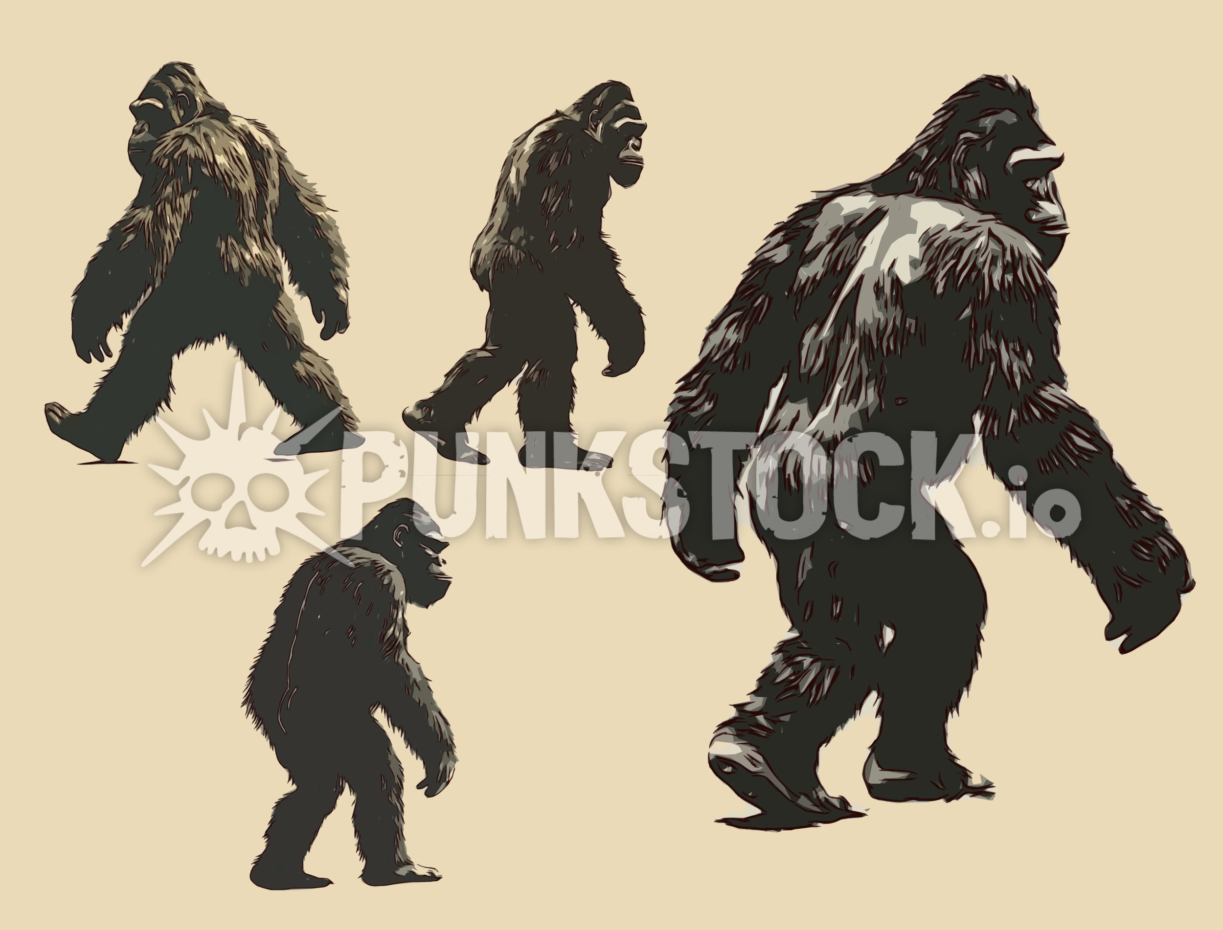 Sasquatch bigfoot primate vector graphic