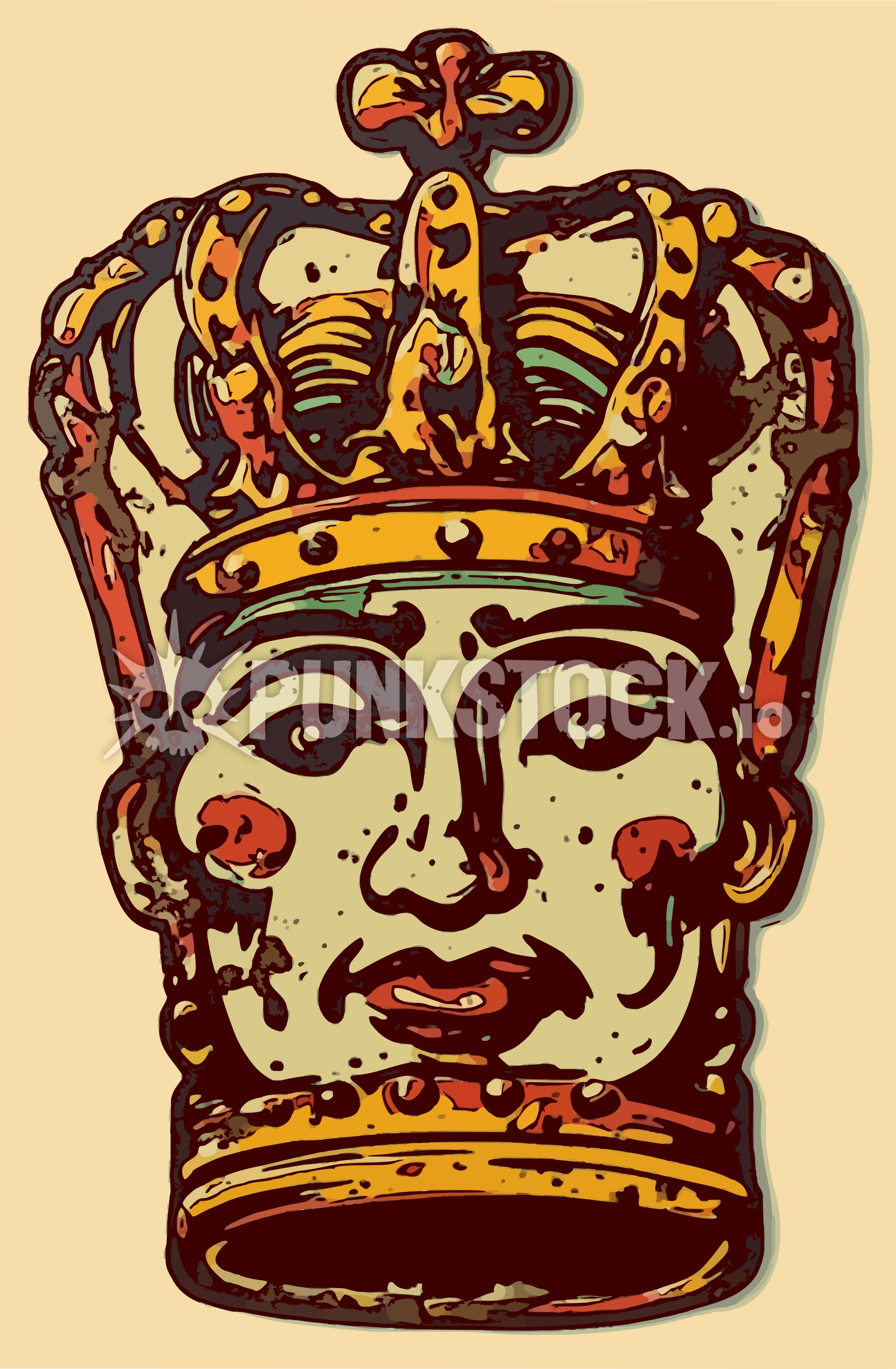 Crown king face vector graphic