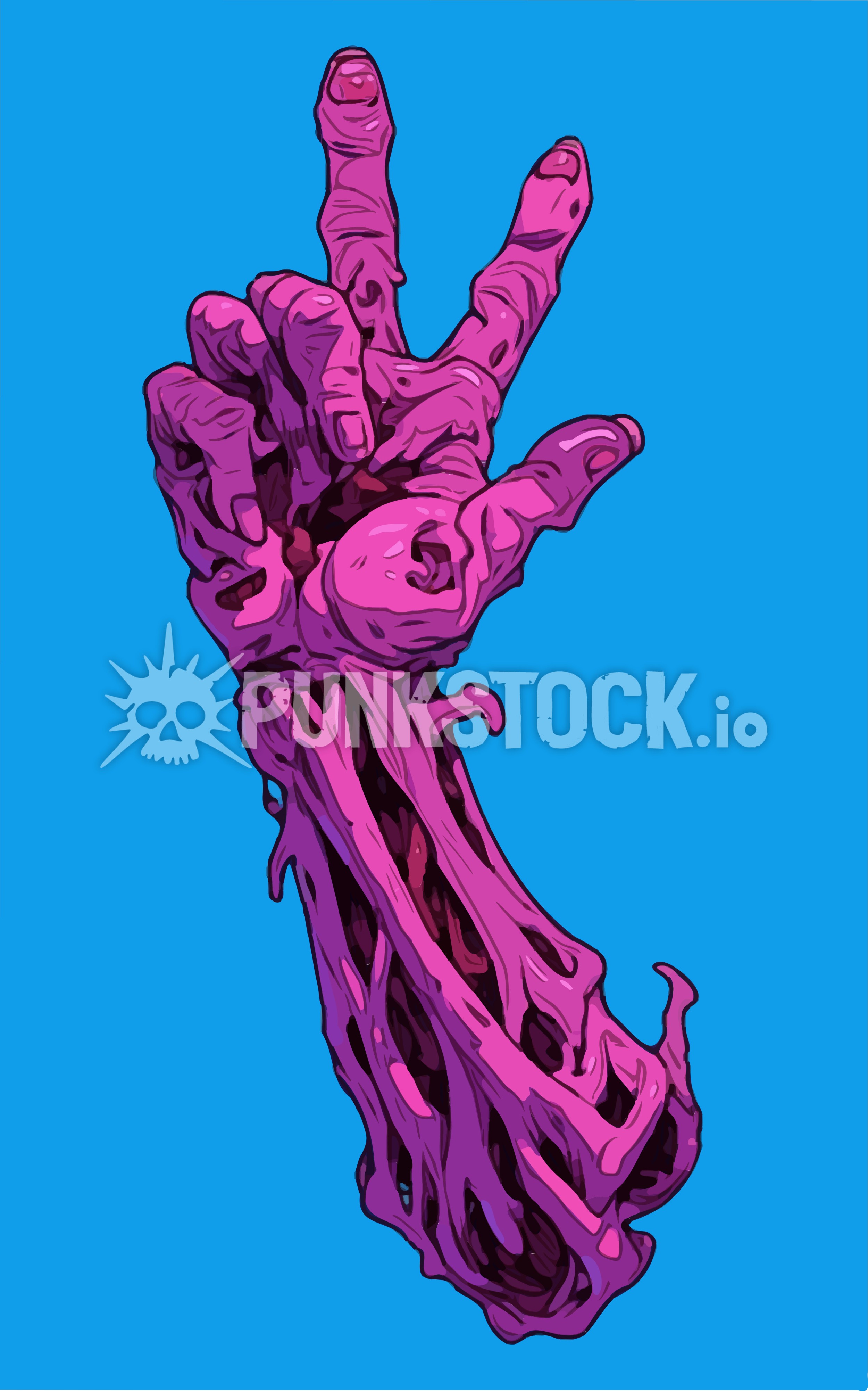 Pink neon hand vector graphic