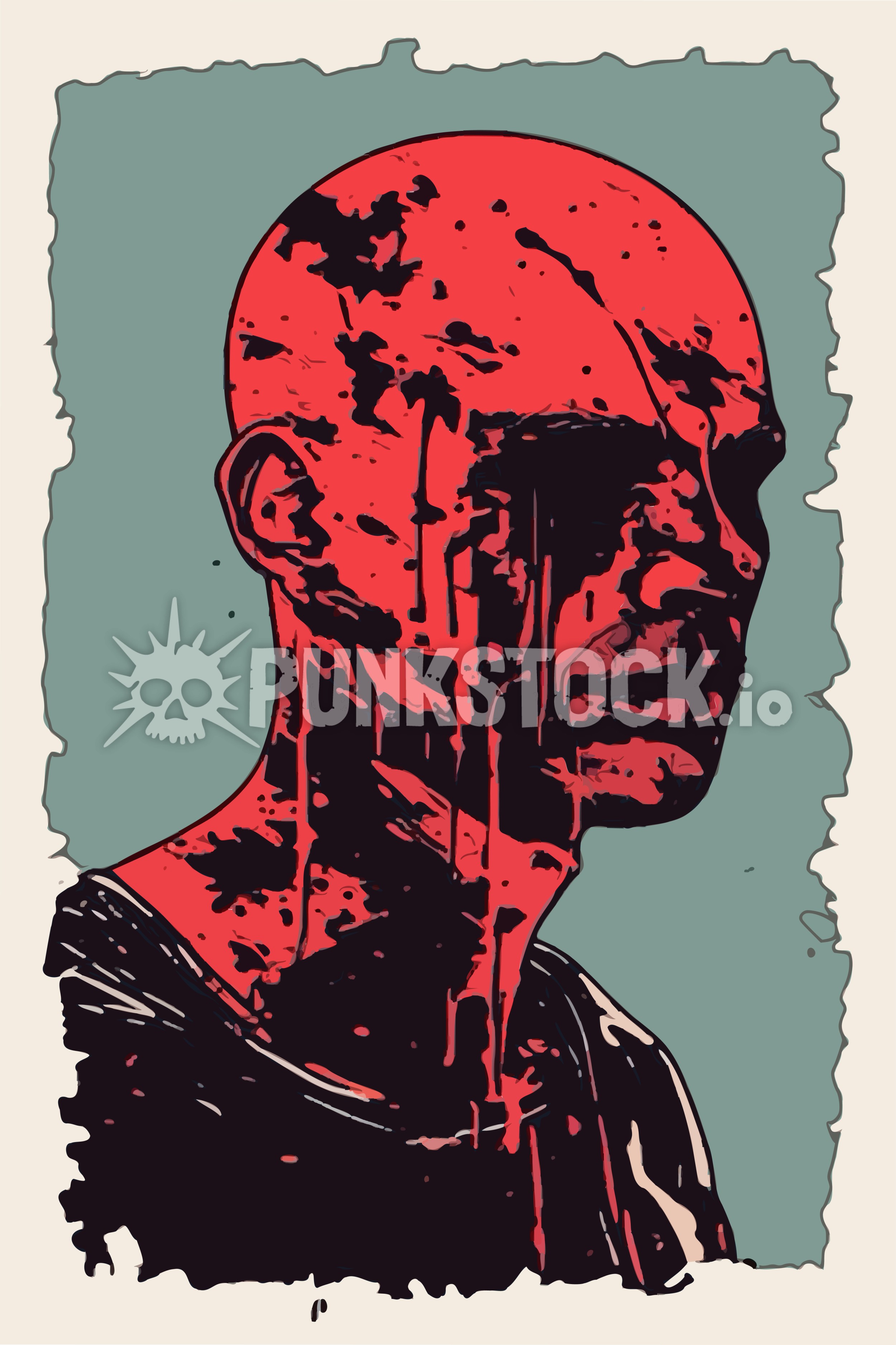 Red man face vector graphic