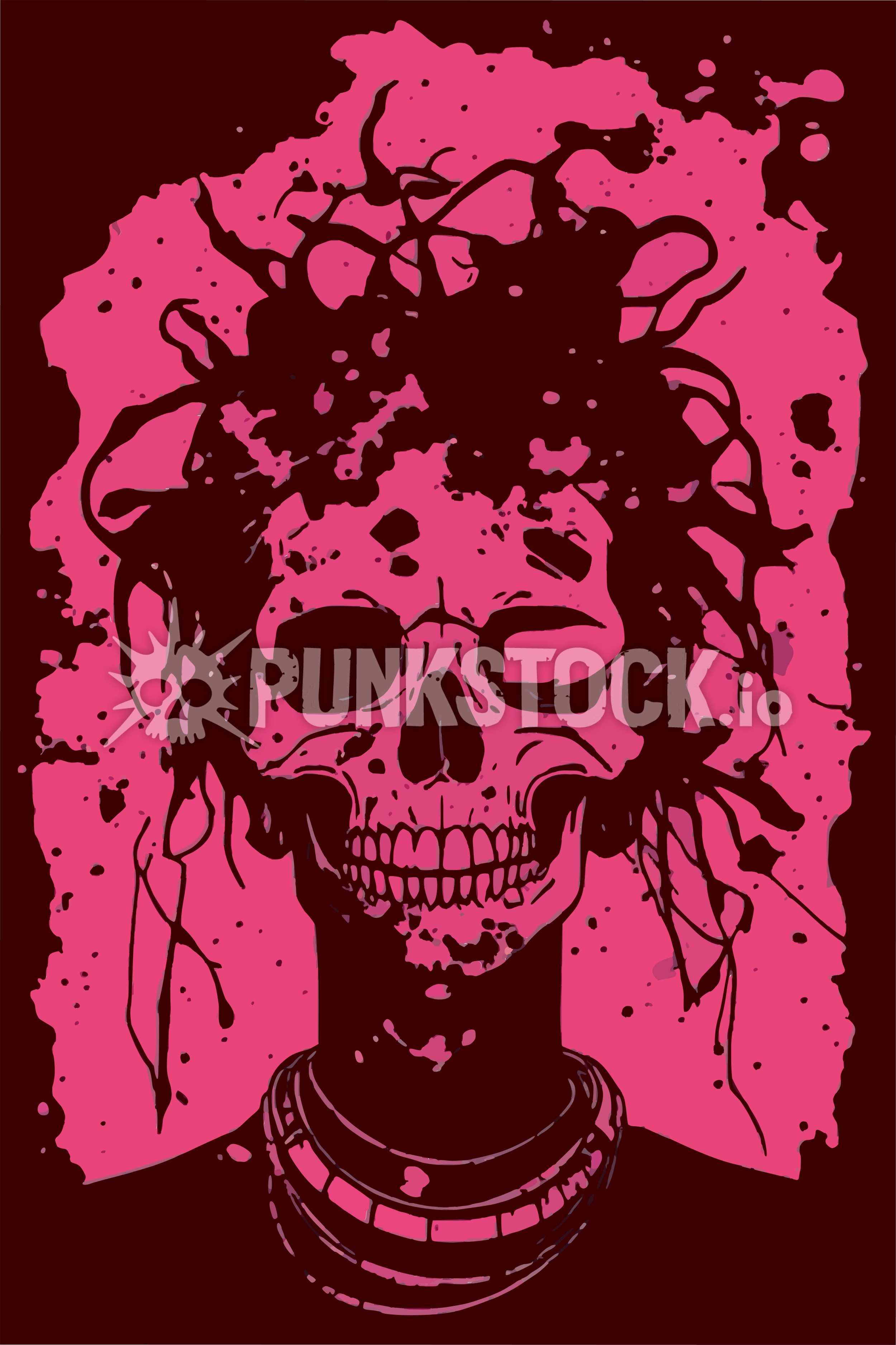 Pink skull jody vector graphic