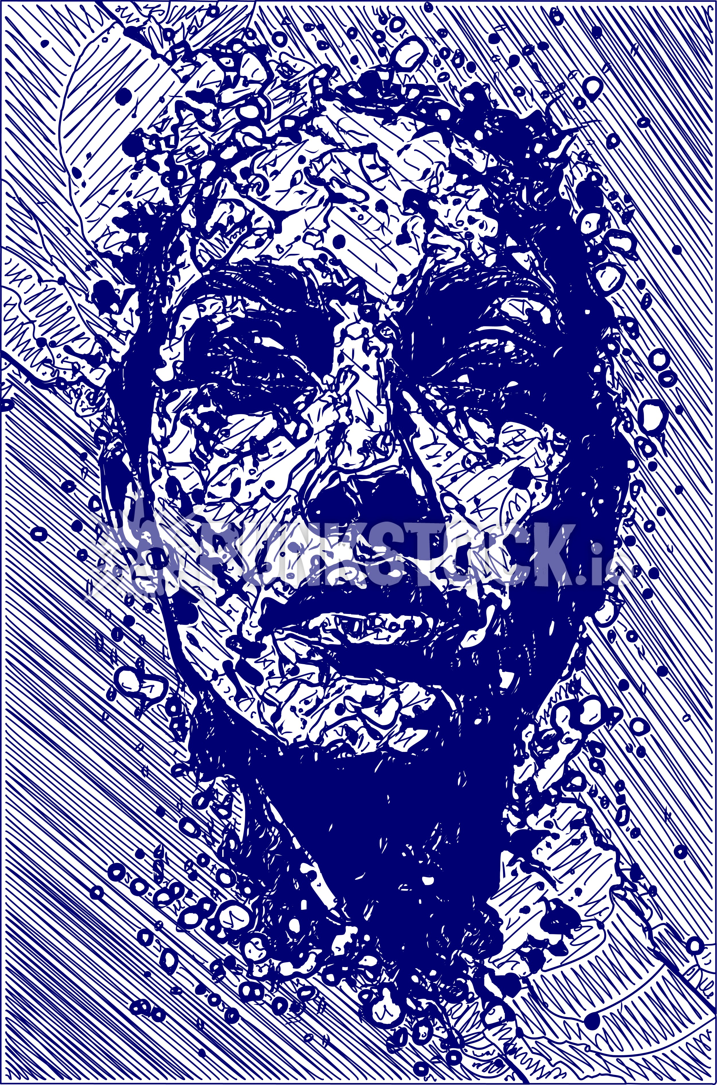 Face head sketch vector graphic
