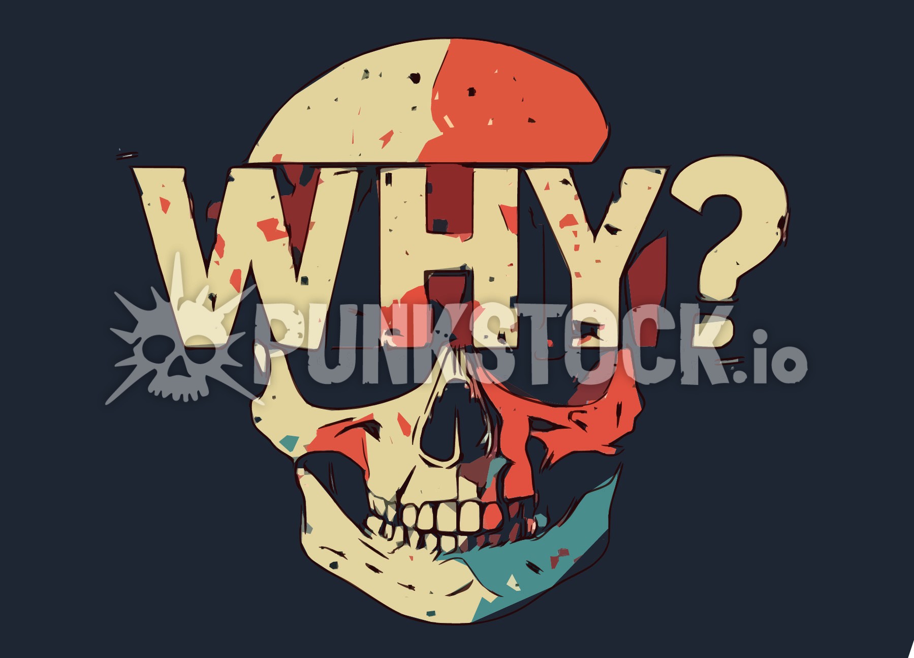 Why skull print vector graphic