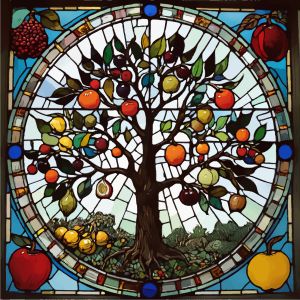 Stained glass vector graphic